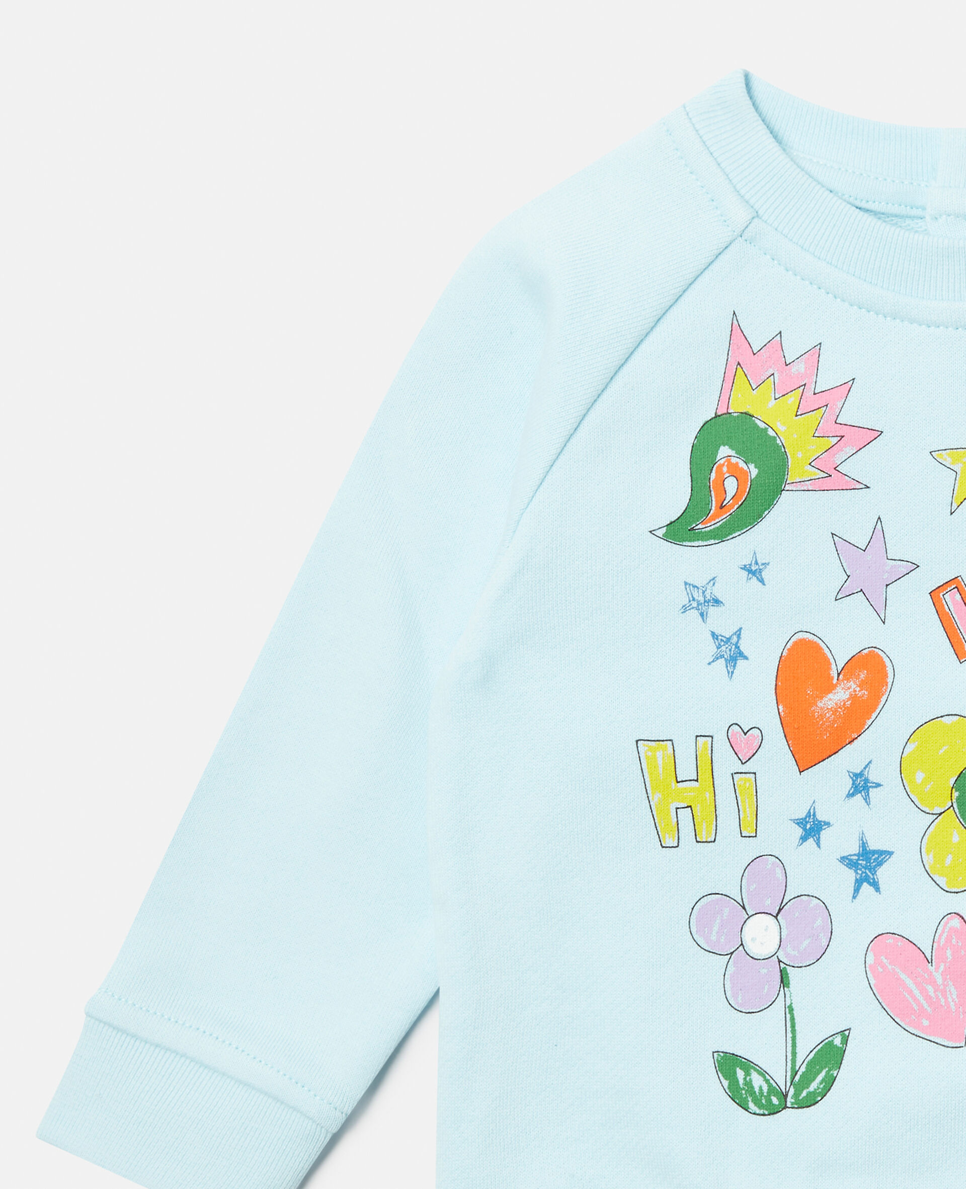 Doodle Print Sweatshirt-Blue-large image number 1