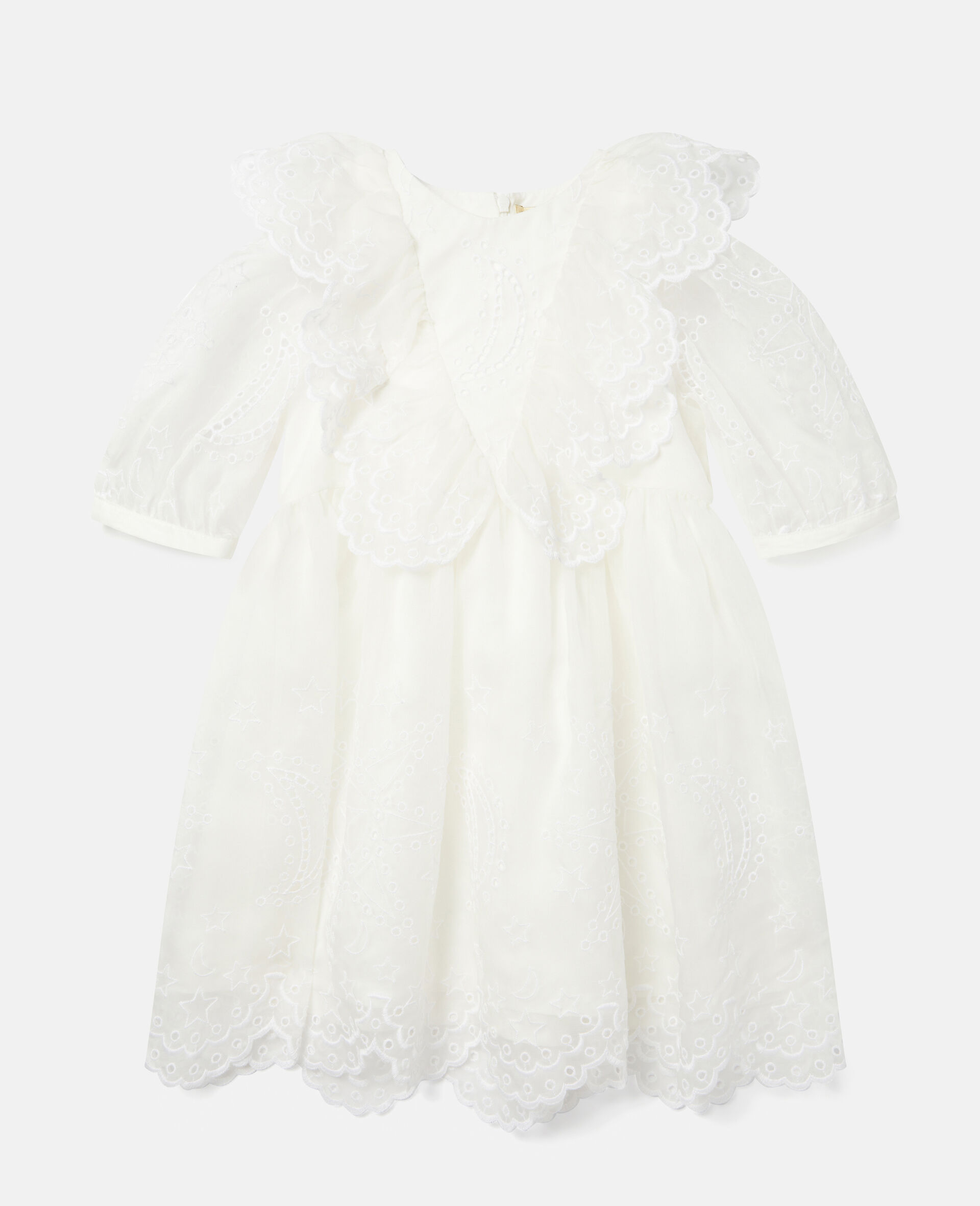 Broderie Anglaise Puff Sleeve Dress-Black-large image number 0
