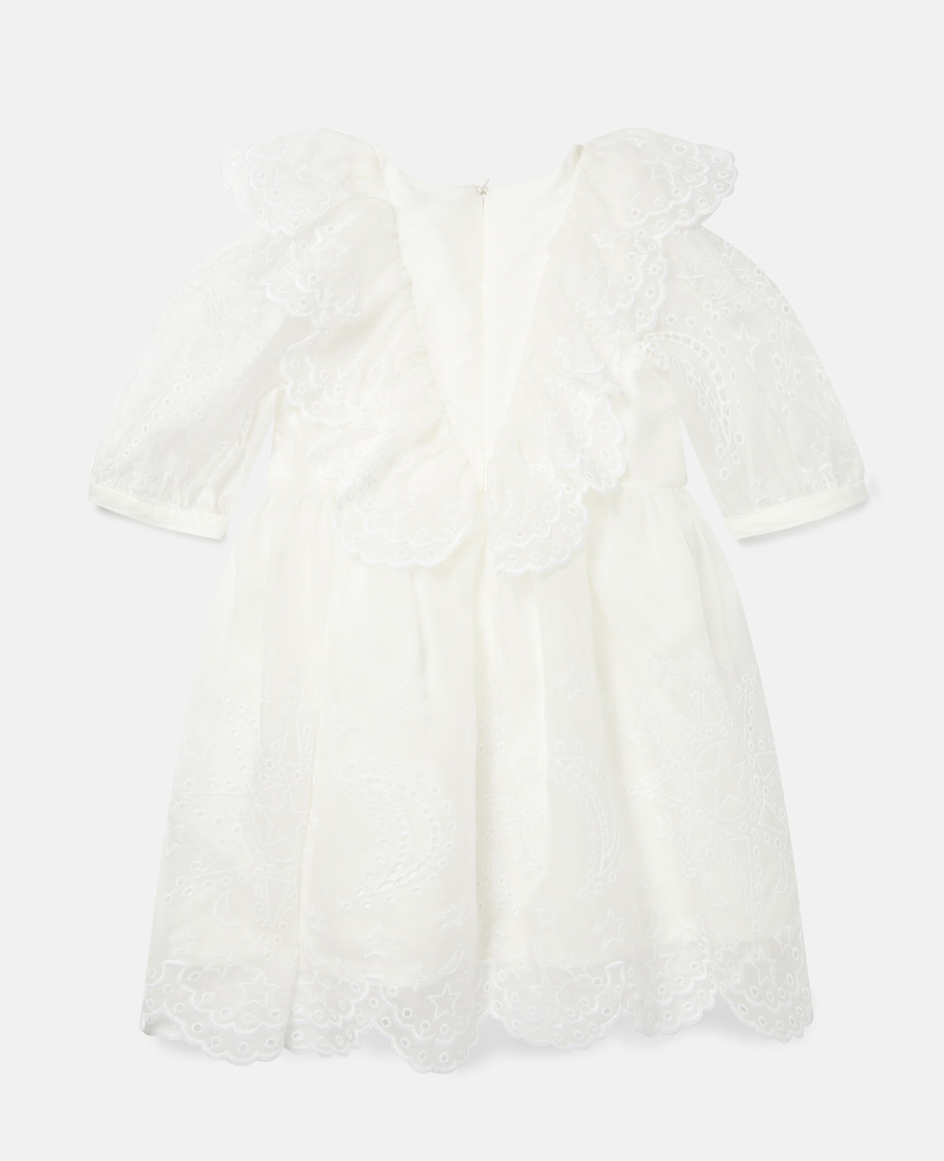 Broderie Anglaise Puff Sleeve Dress-Black-large image number 2
