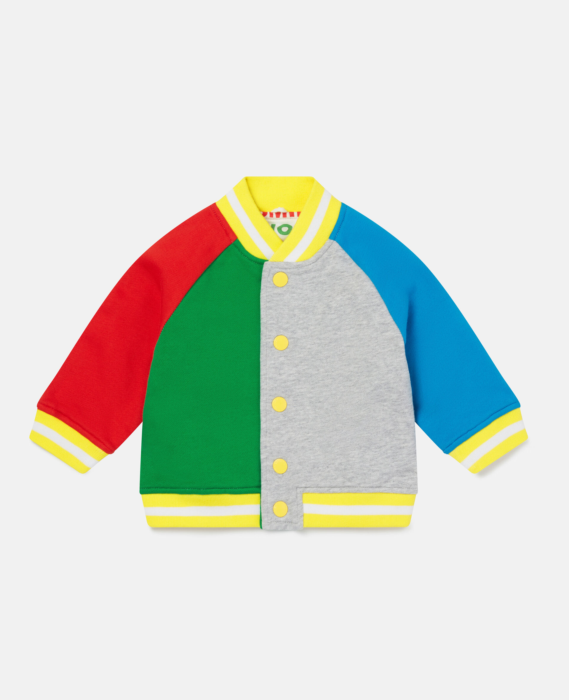 Cotton Colourblock Bomber Jacket-Multicolour-large