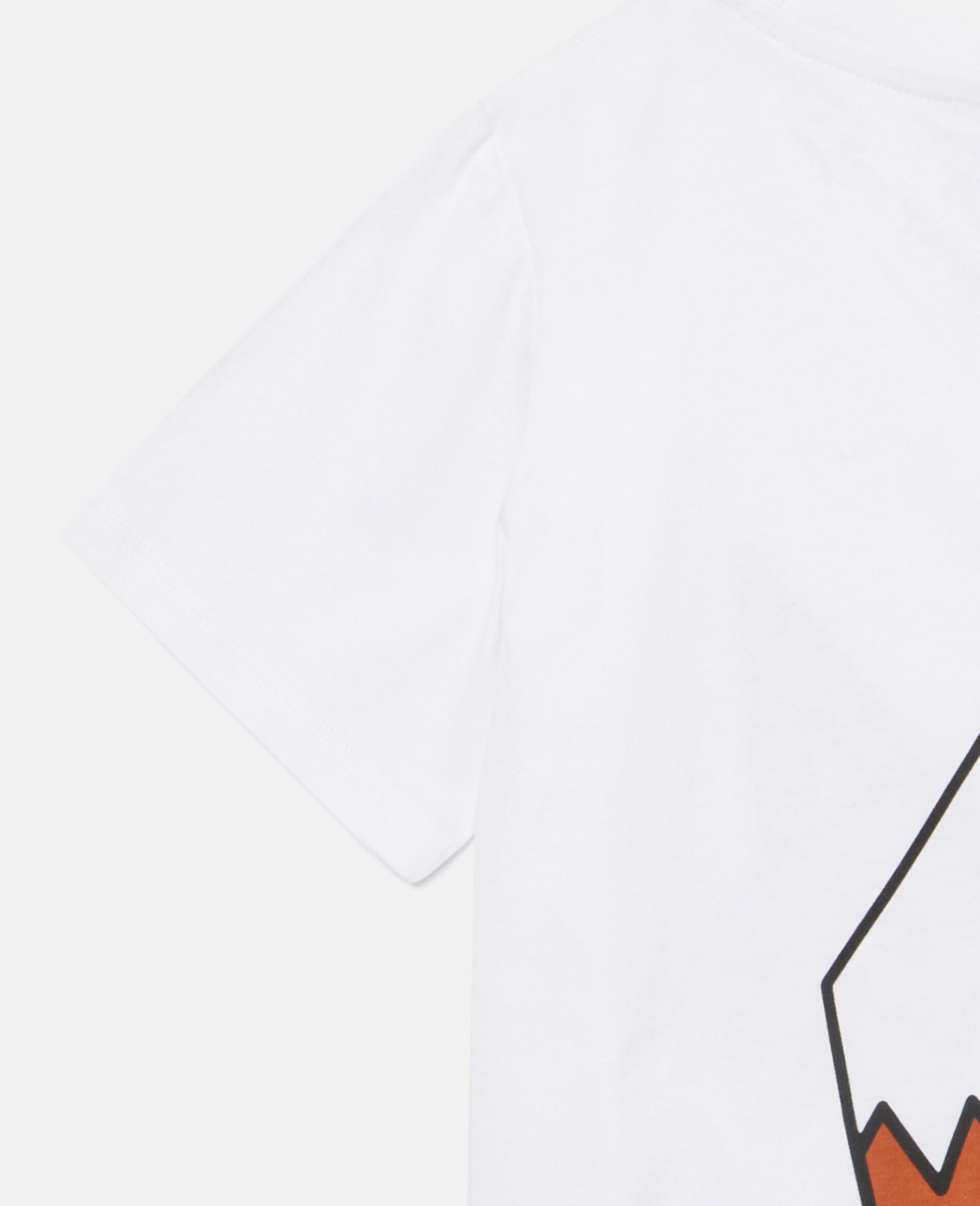 Fox Print Cotton T‐Shirt-White-large image number 3
