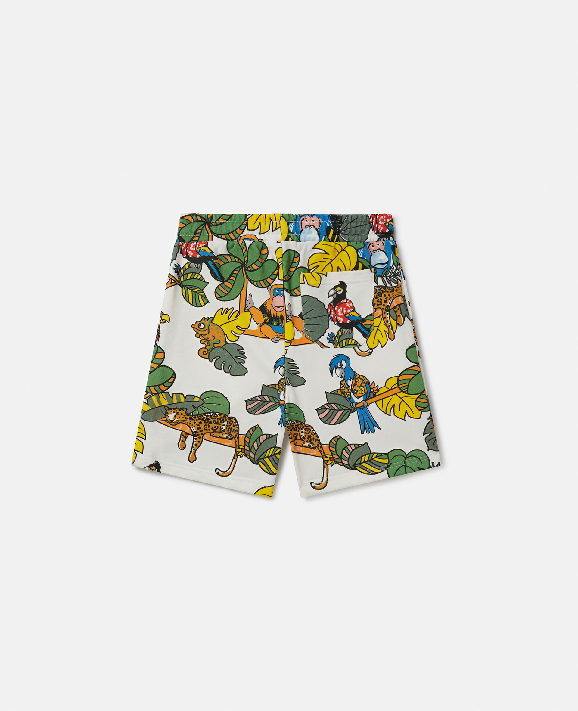 Jungle Print Sweat Shorts-White-large image number 2