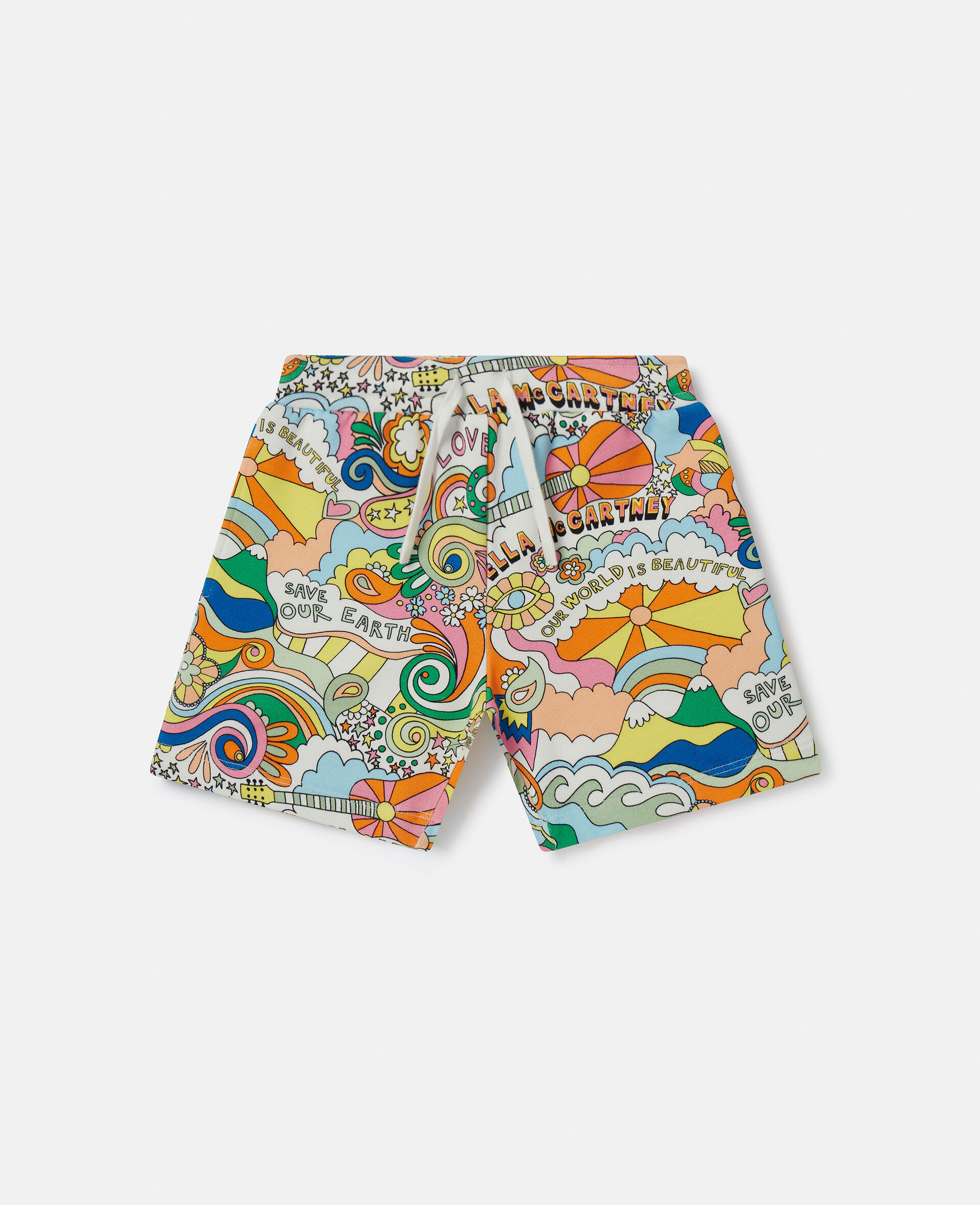 'Love to Dream' Print Sweat Shorts-White-large image number 0