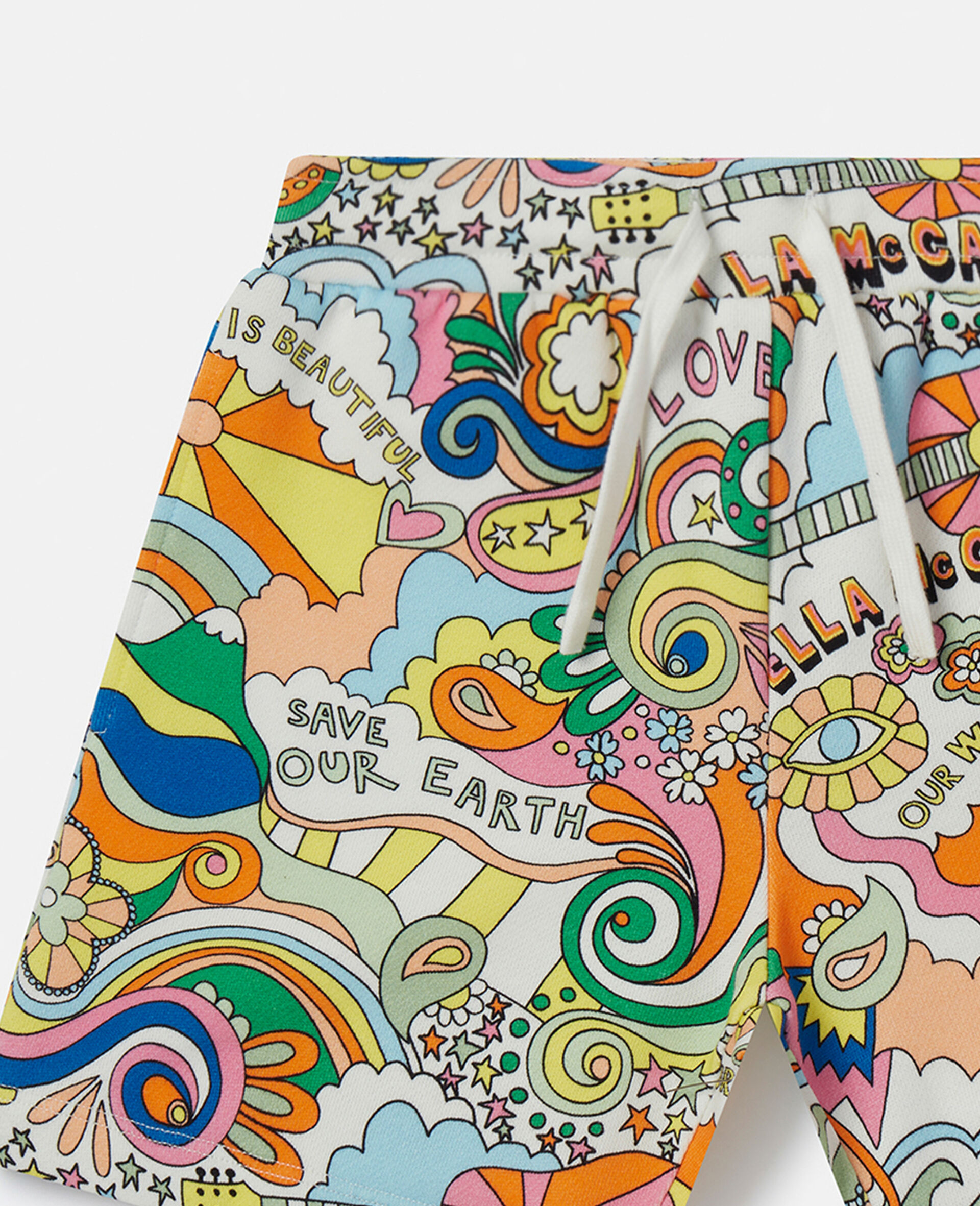 'Love to Dream' Print Sweat Shorts-White-large image number 1