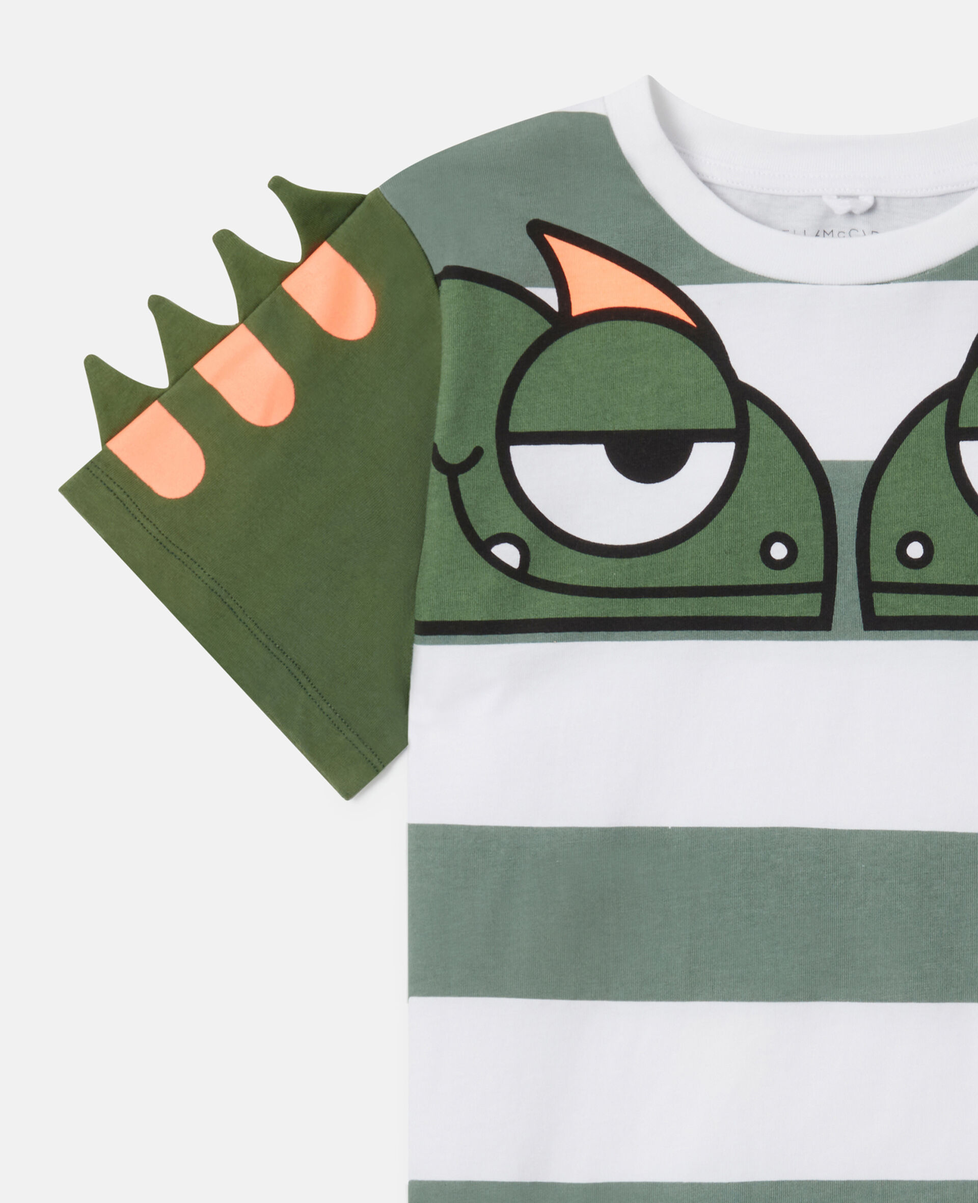 Double Gecko Striped T-Shirt-Green-large image number 1