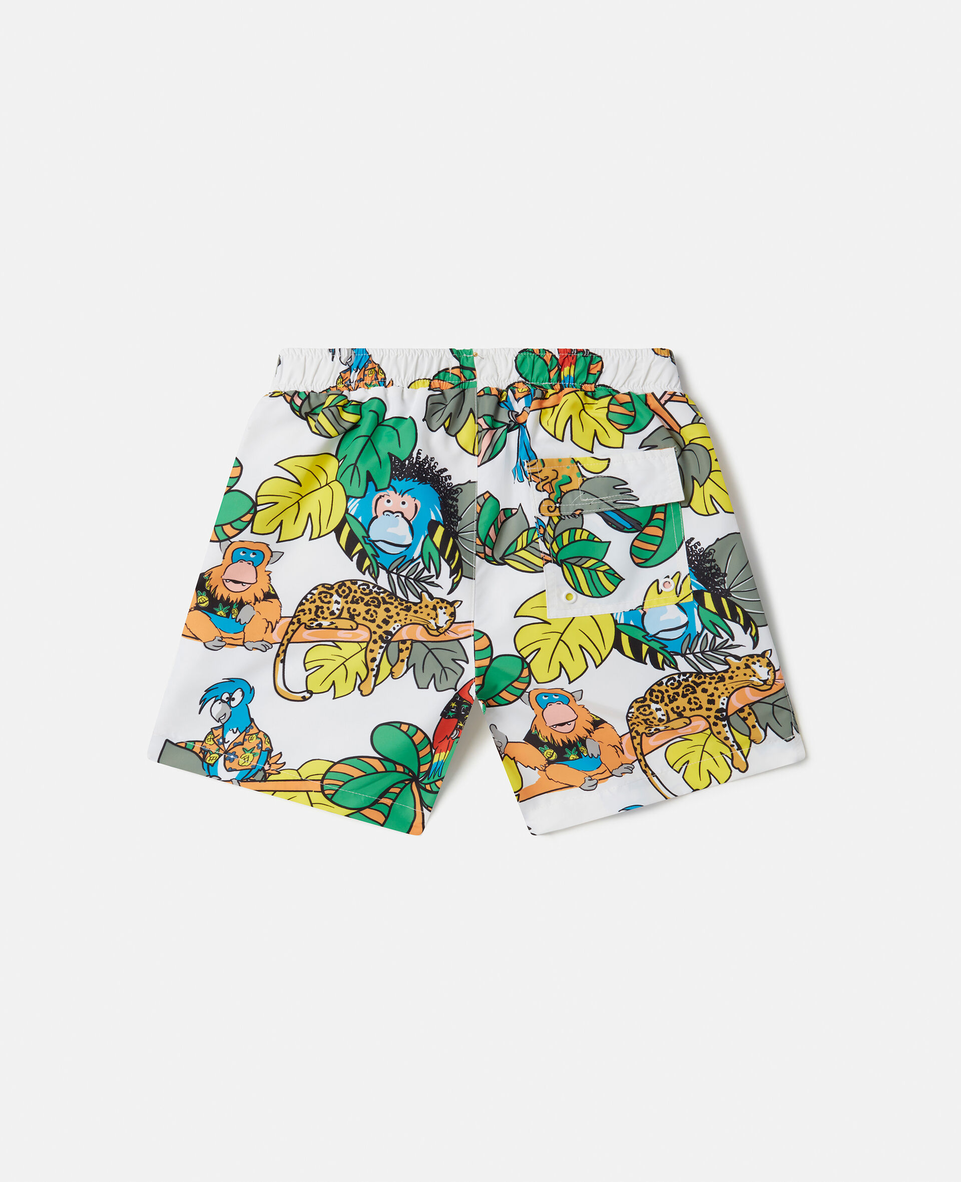 Jungle Print Swim Shorts-White-large image number 2