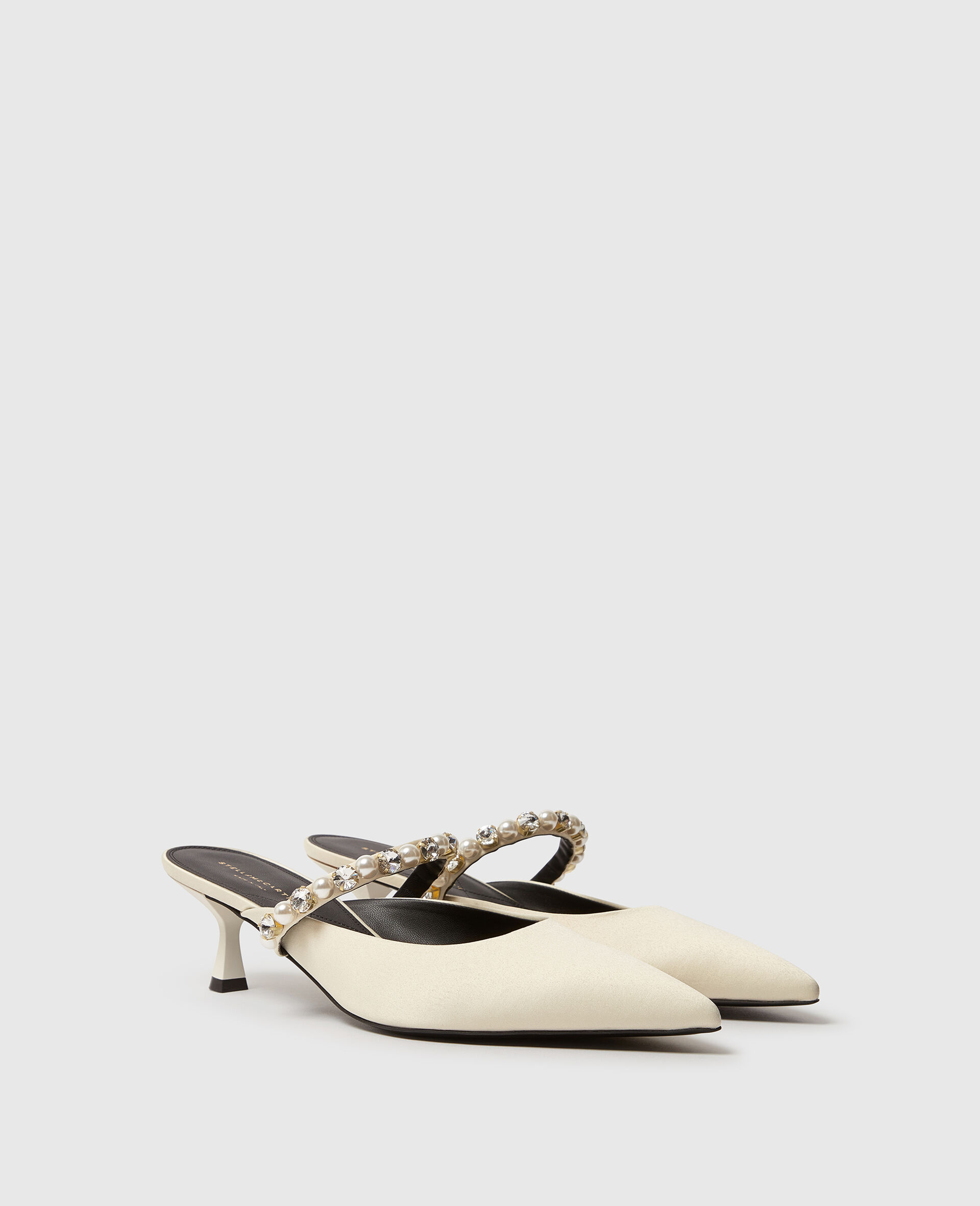 Elsa Pearl-Embellished Kitten Heels-Yellow-large image number 1