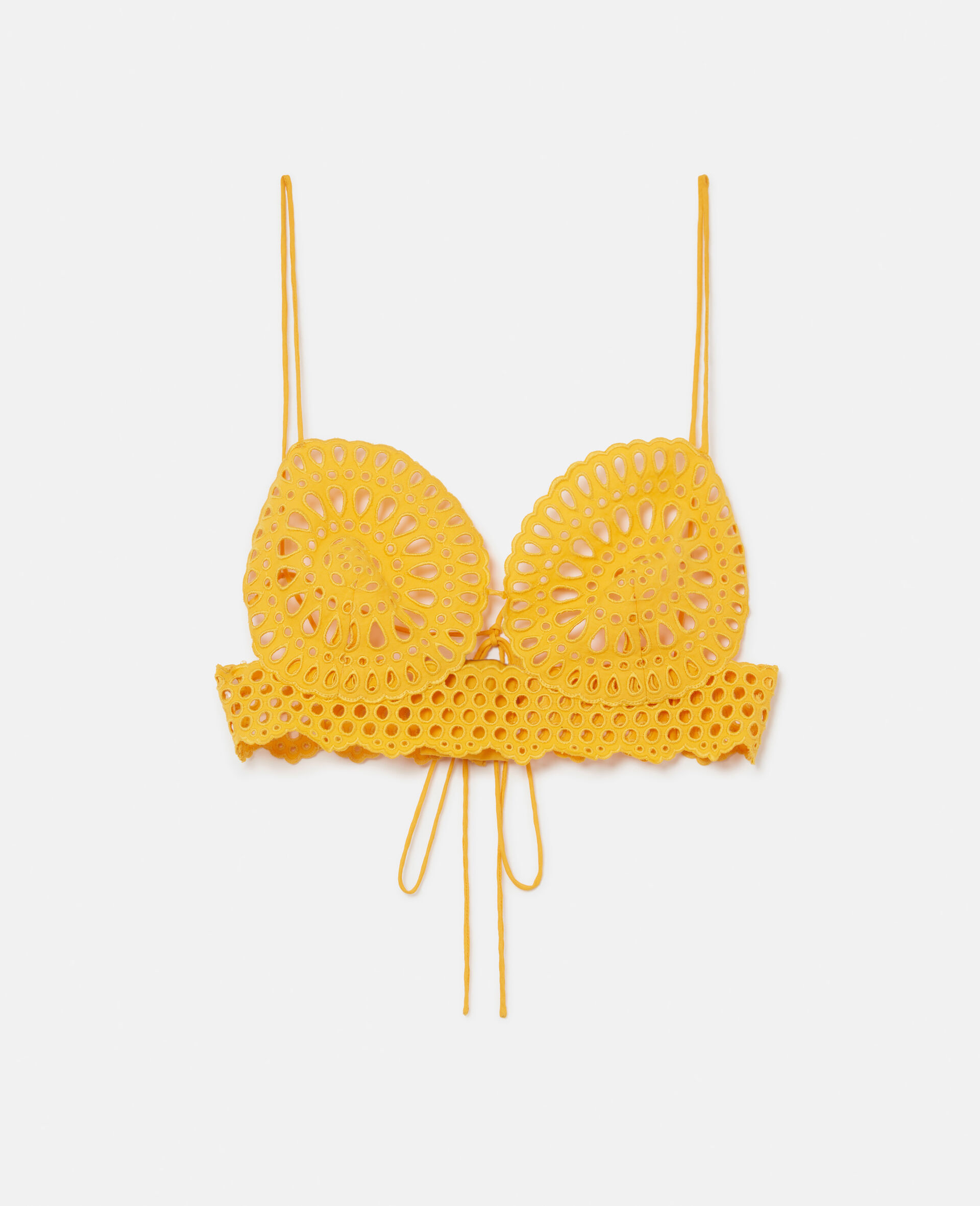 Broderie Anglaise Cami Top-Yellow-large image number 0