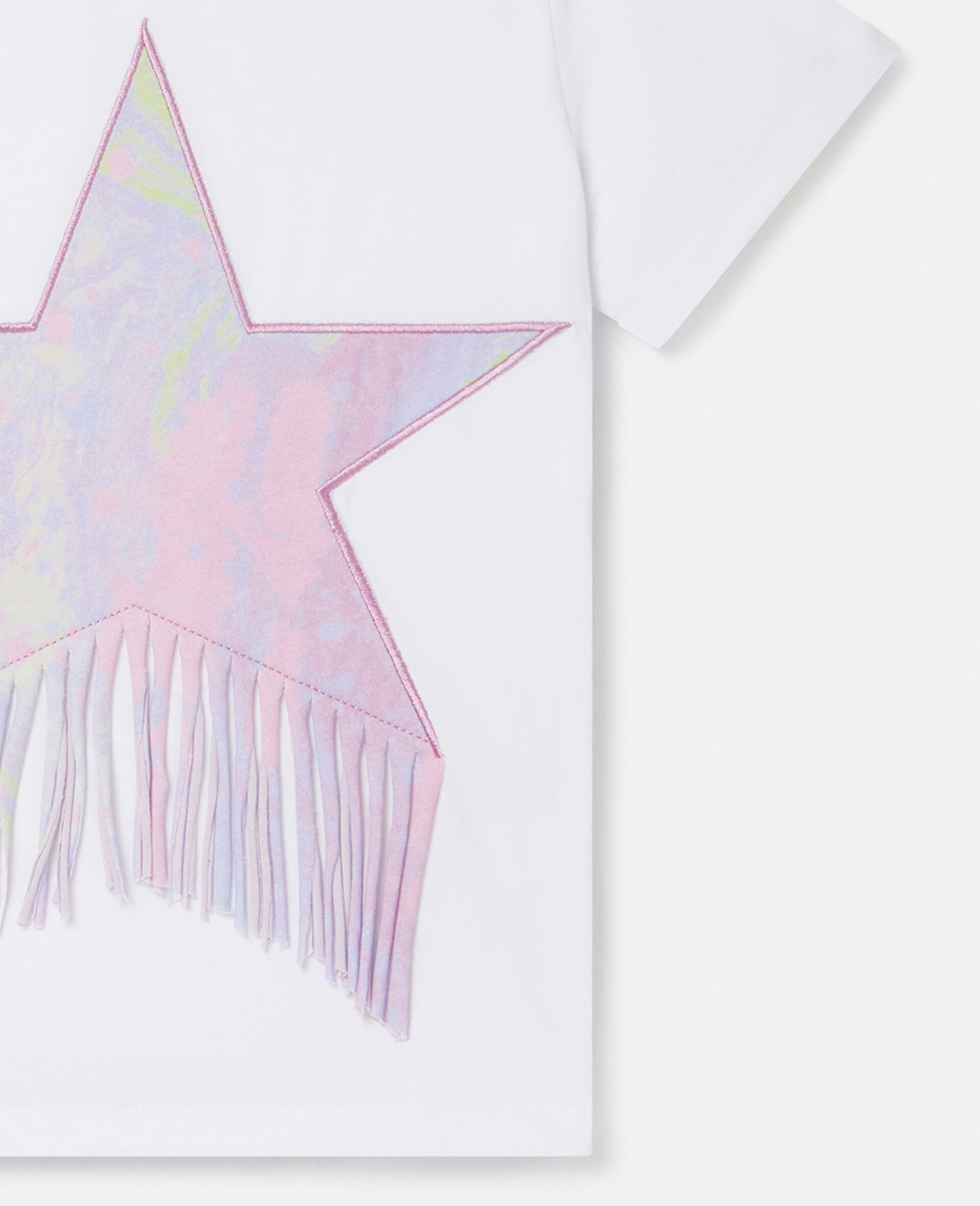 Fringe Star Cotton T‐Shirt-White-large image number 1