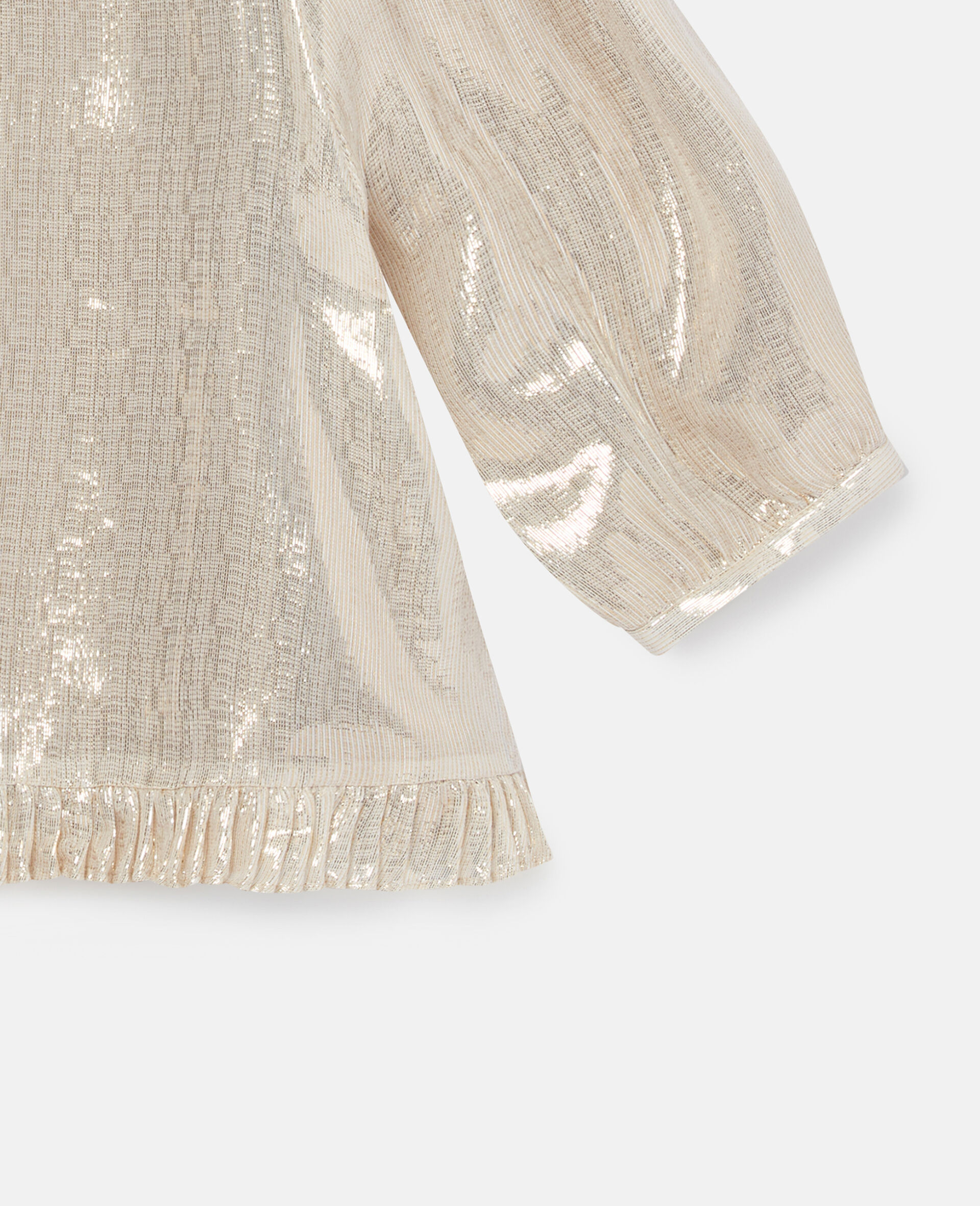 Gold Plisse Chiffon Top-Yellow-large image number 3