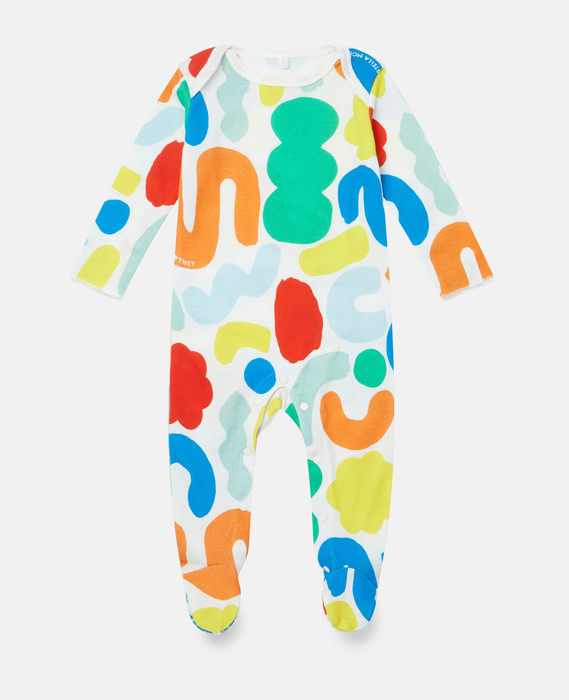 Abstract Smile Print Bodysuit and Bib Set-Multicolour-large image number 1