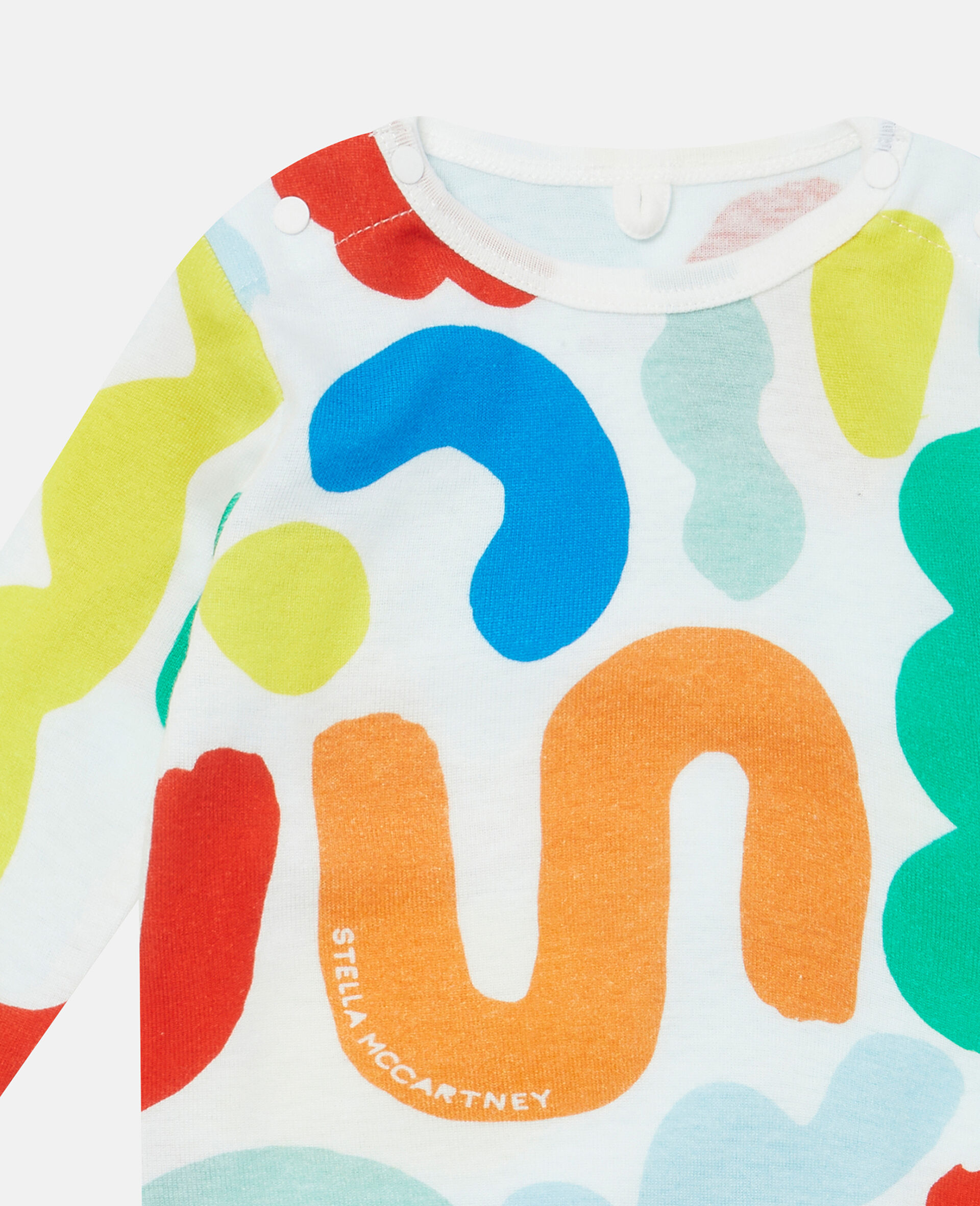 Abstract Smile Print Bodysuit Set-Multicolour-large image number 2