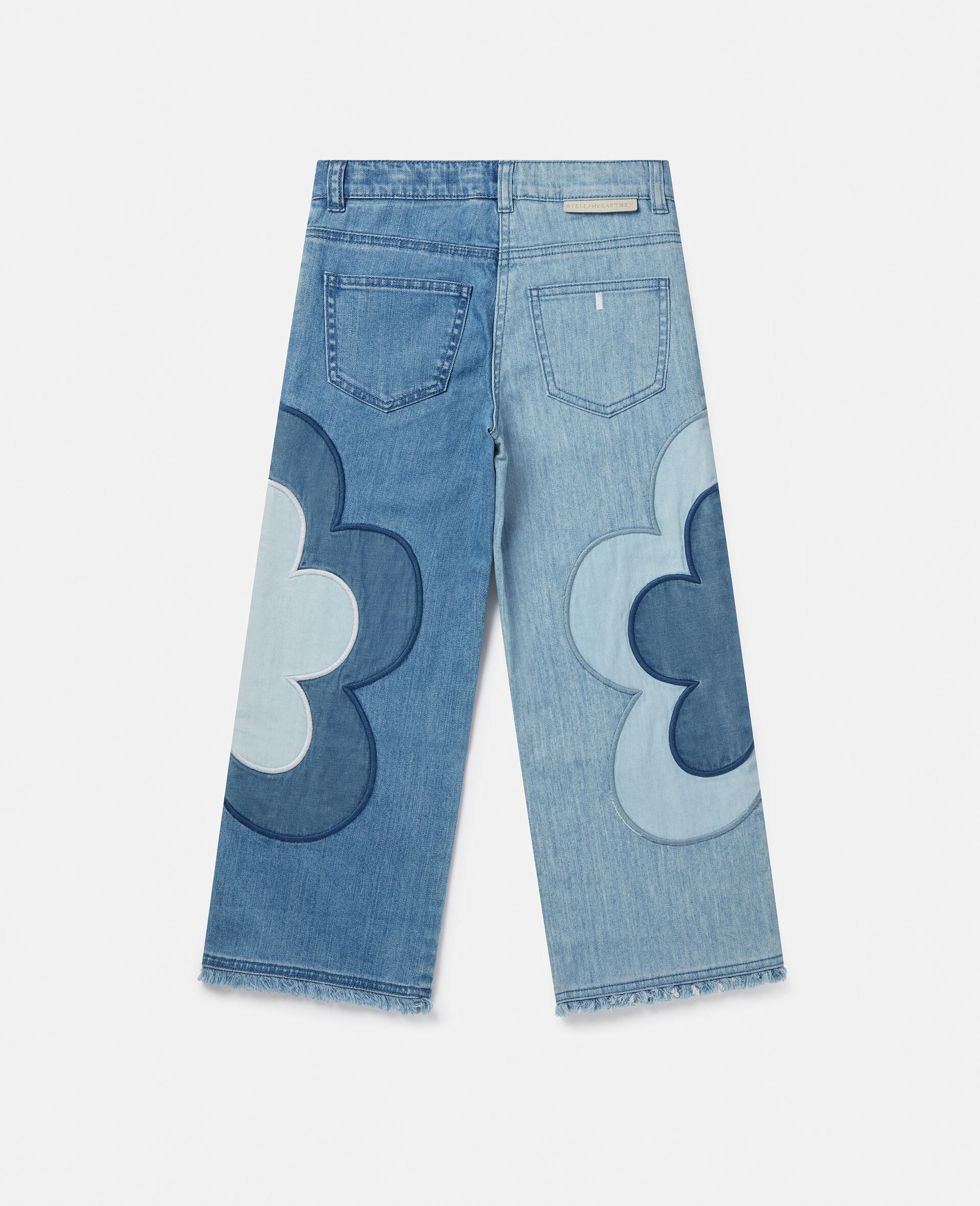 Flower Appliqué Straight Leg Jeans-Multicolour-large image number 2
