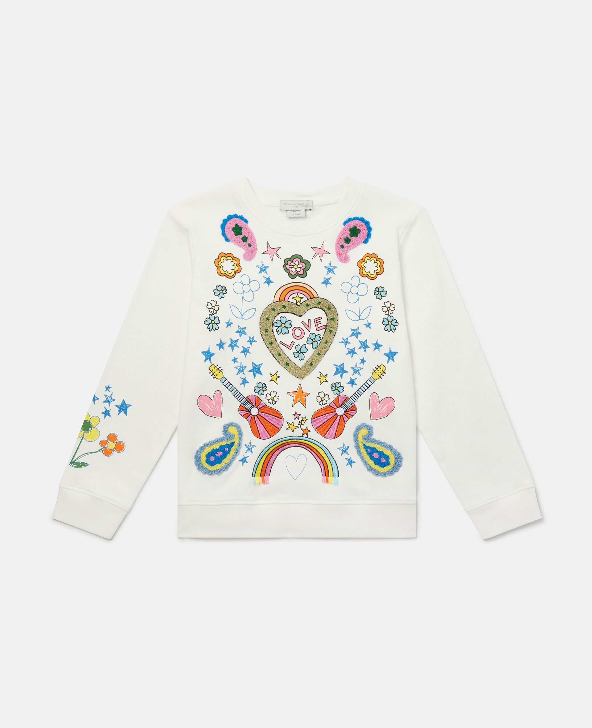 'Love to Dream' Embroidered Longline Sweatshirt-White-large image number 0