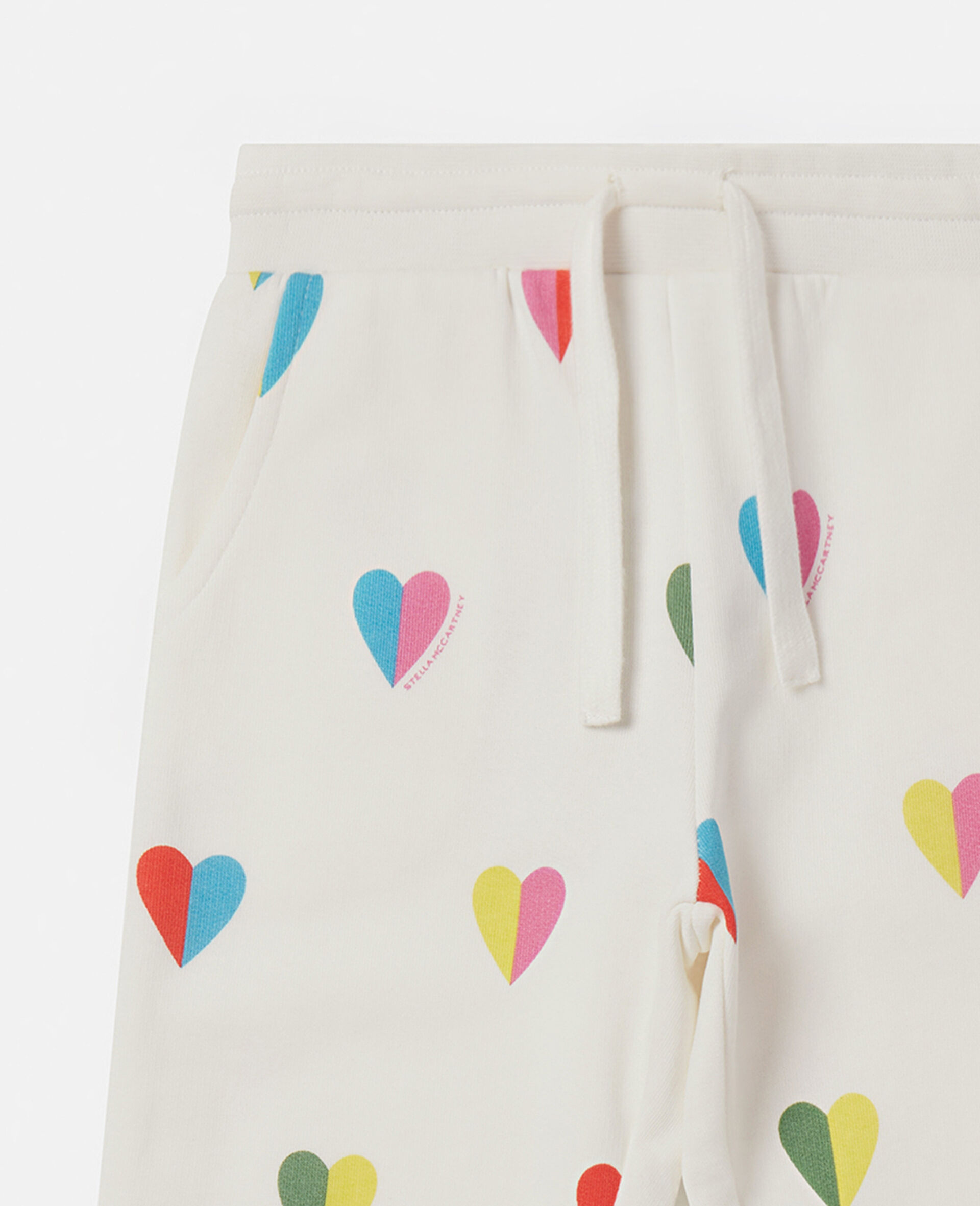 Heart Print Joggers-White-large image number 1