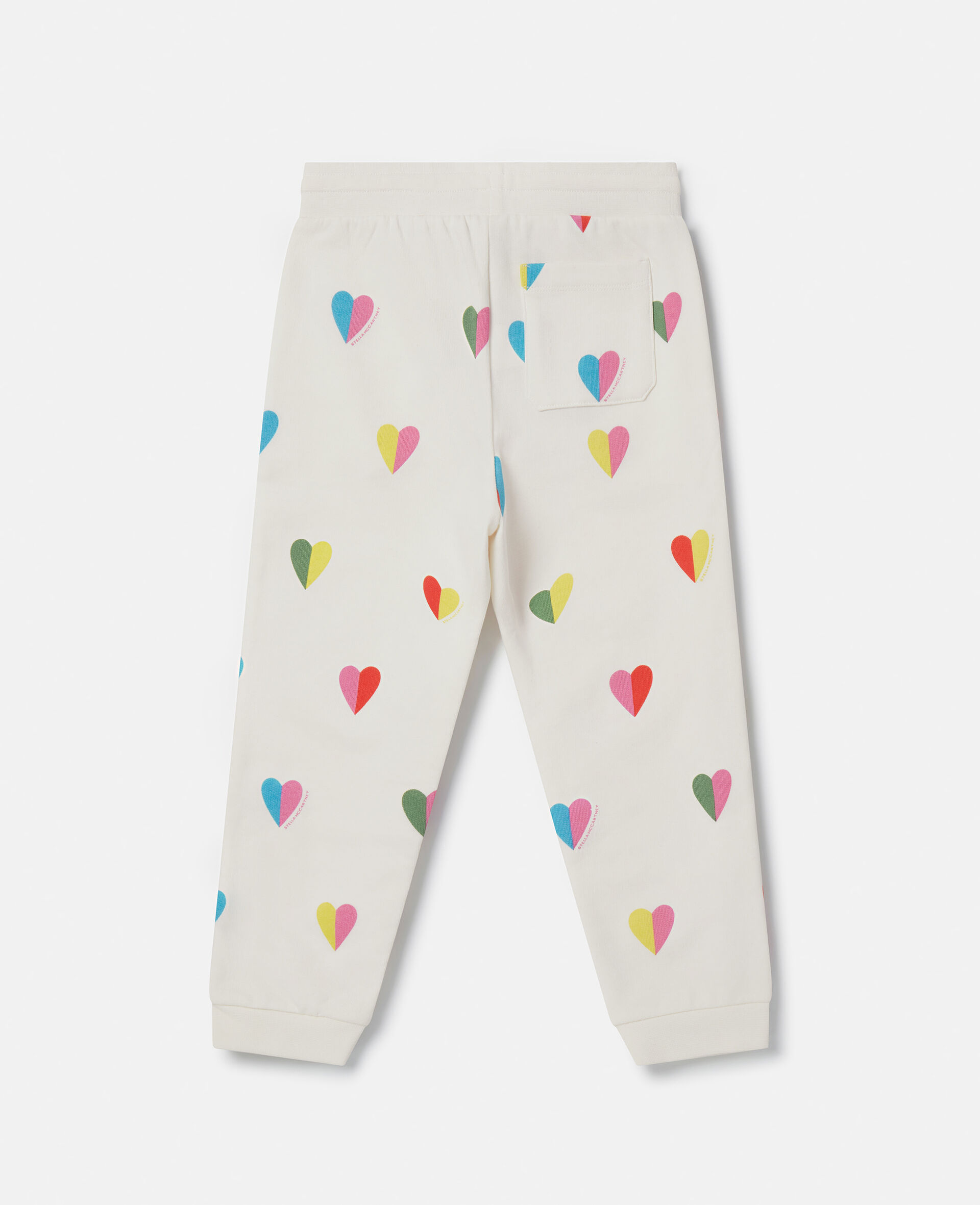 Heart Print Joggers-White-large image number 2