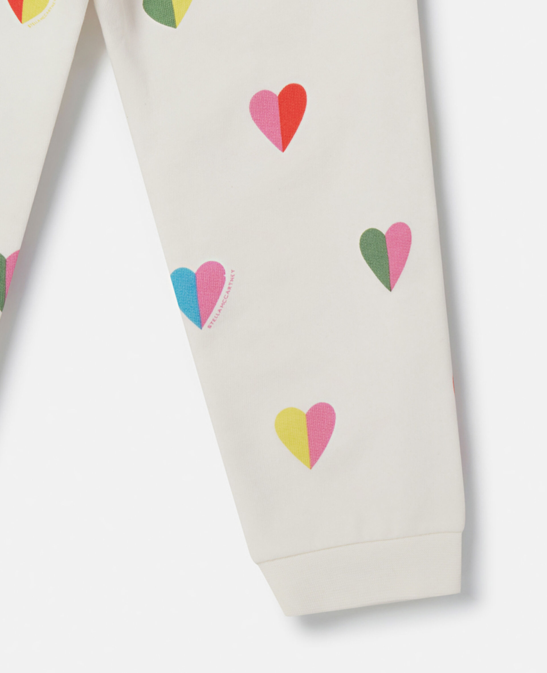 Heart Print Joggers-White-large image number 3