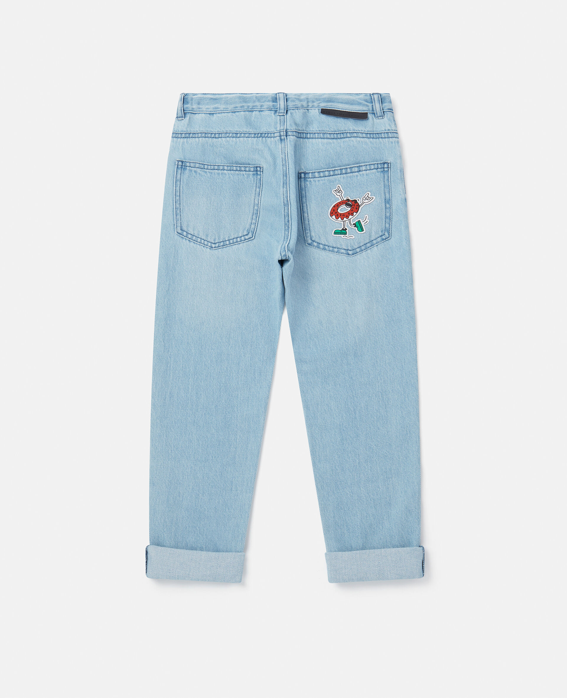 Fast Food Embroidery Boyfriend Jeans-Multicolour-large image number 2