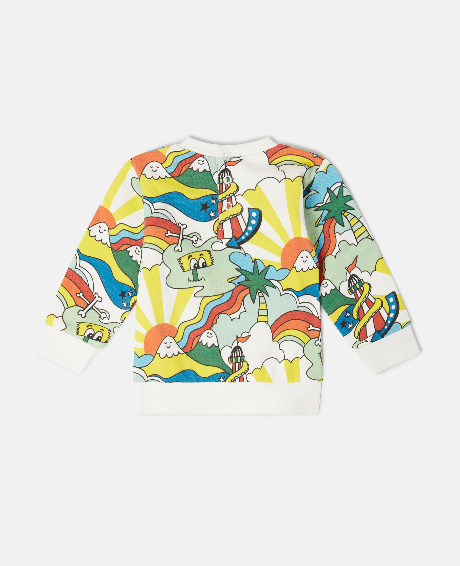 Rollercoaster Print Sweatshirt-White-large image number 2
