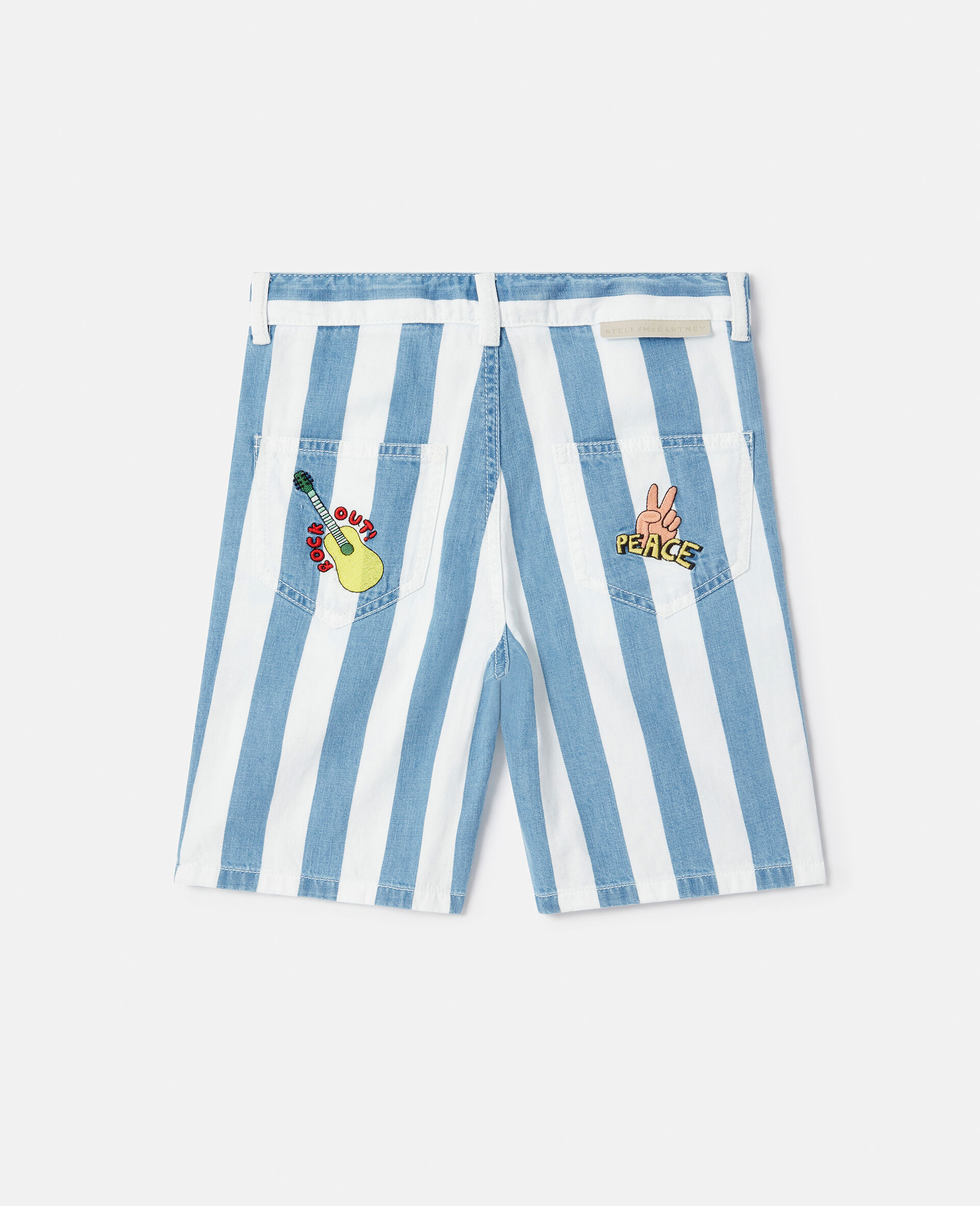 Funfair Stripe Denim Shorts-Multicolour-large image number 2