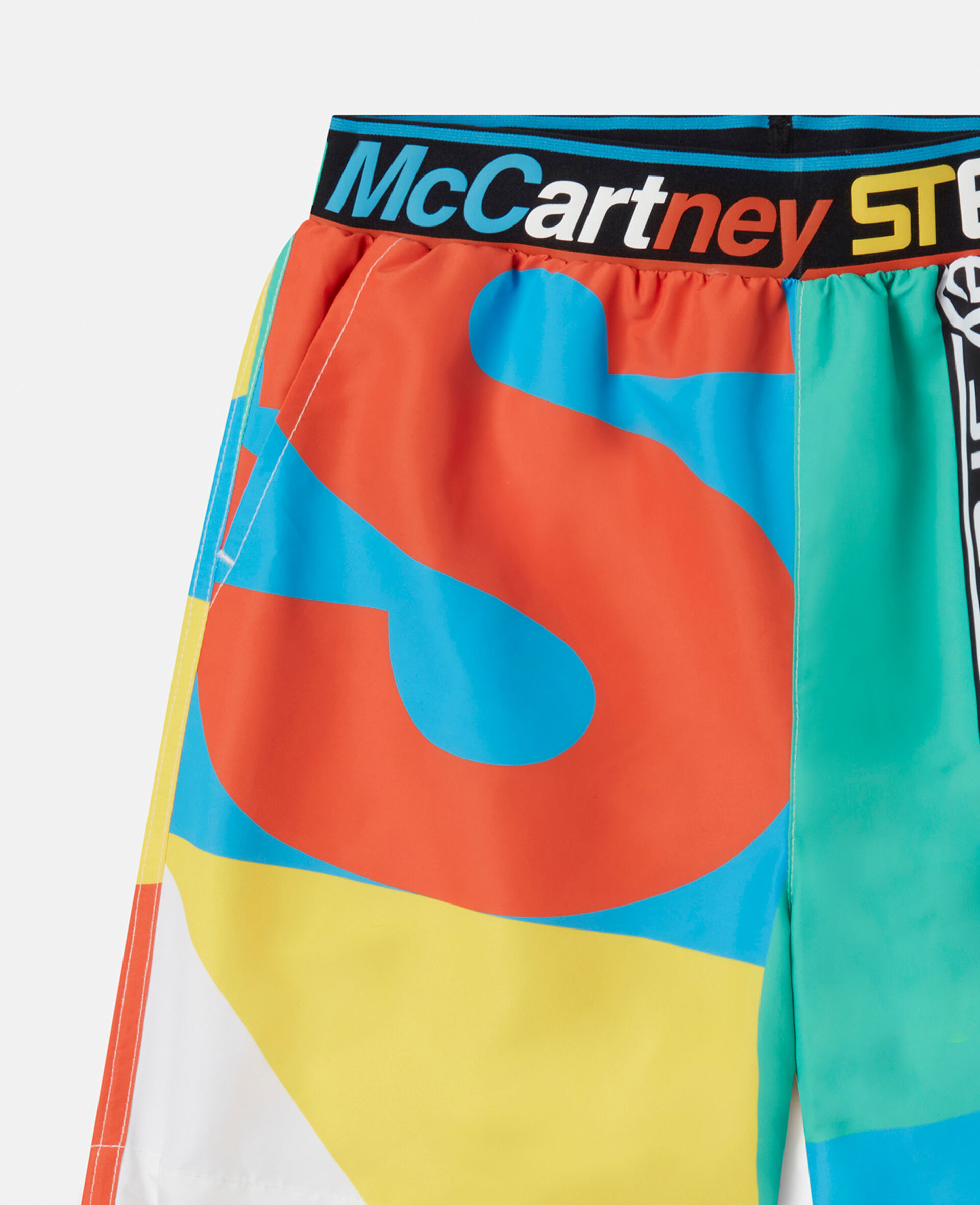 Geometric Print Active Swim Shorts-Multicolour-large image number 1