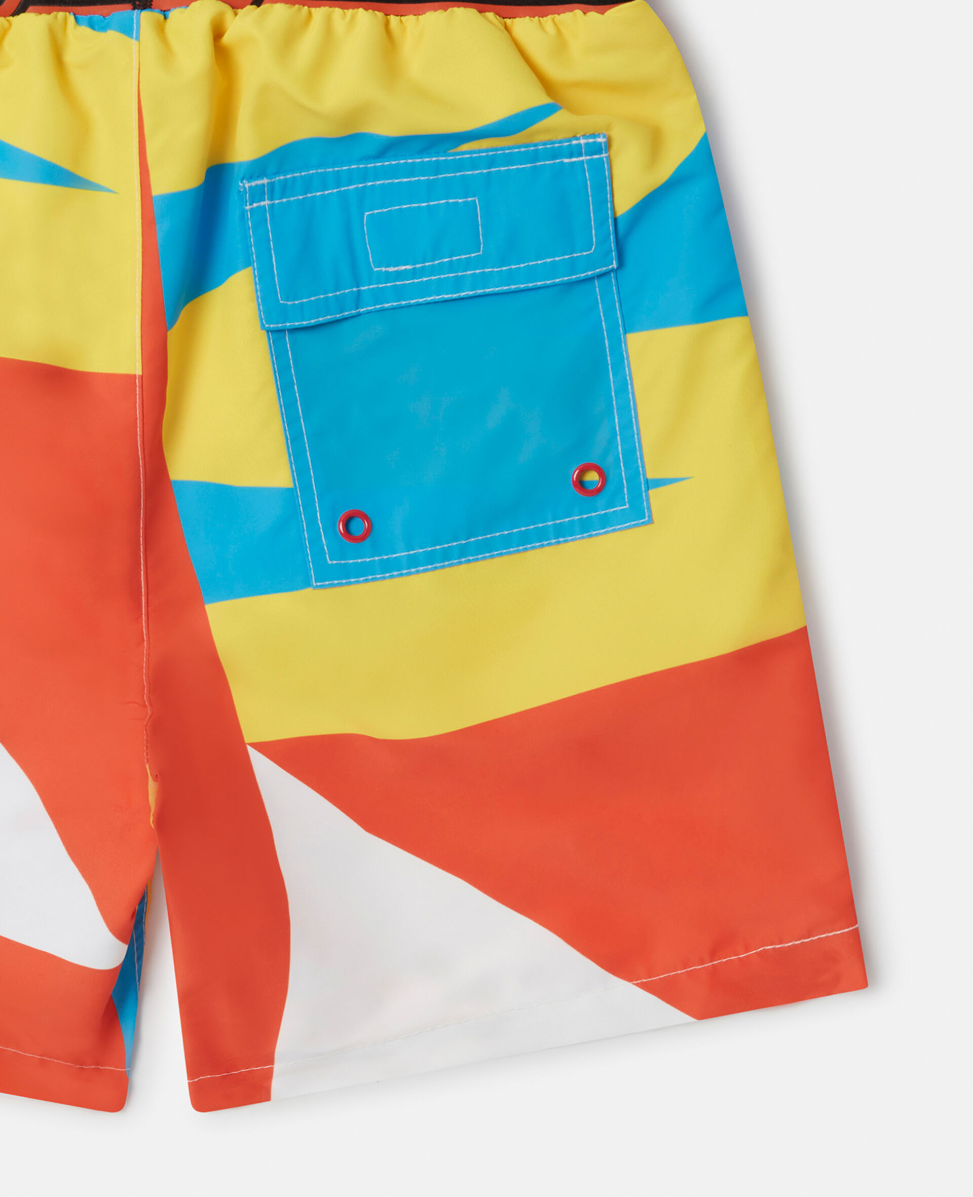 Geometric Print Active Swim Shorts-Multicolour-large image number 3