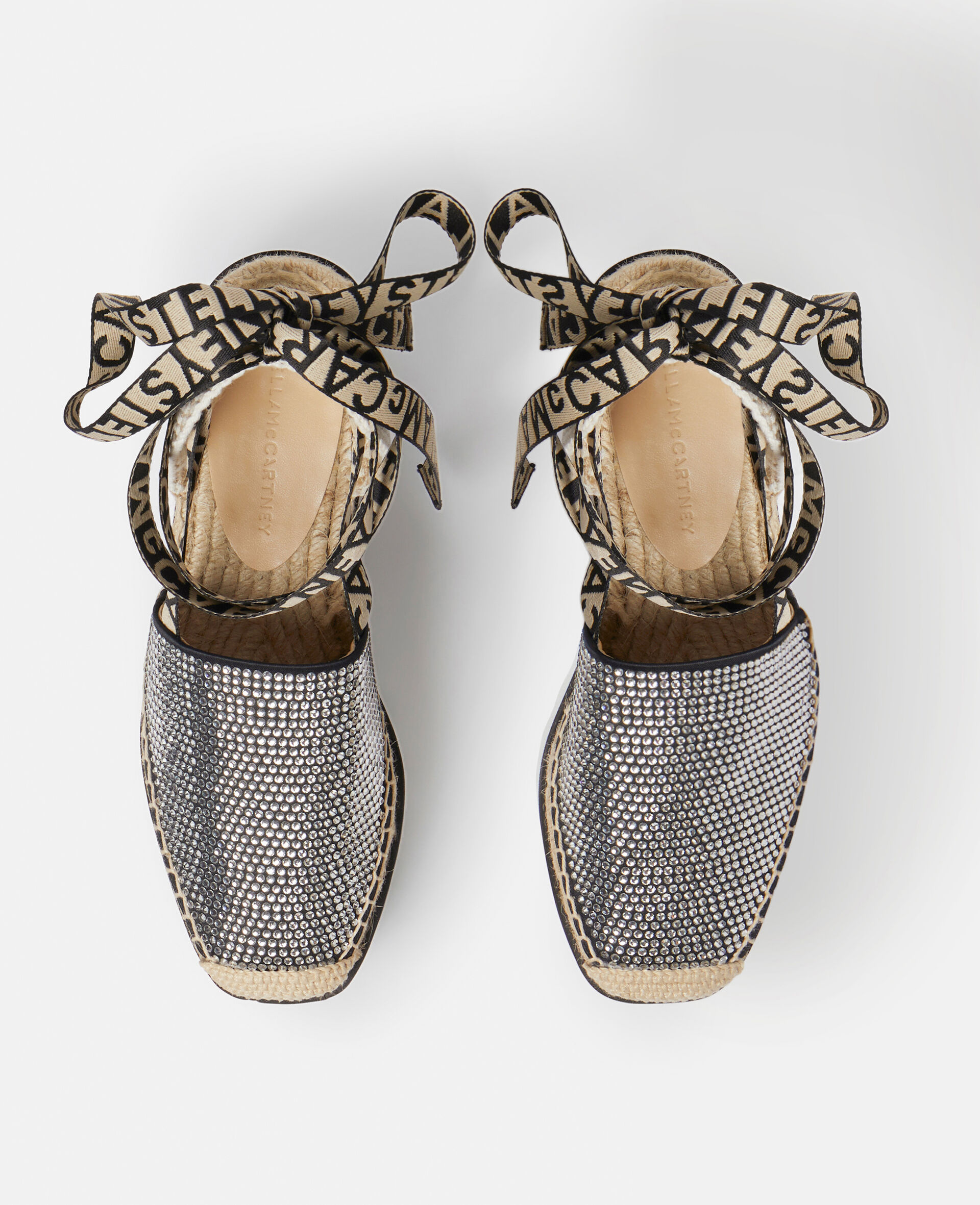 Gaia Crystal Platform Espadrilles-Black-large image number 3