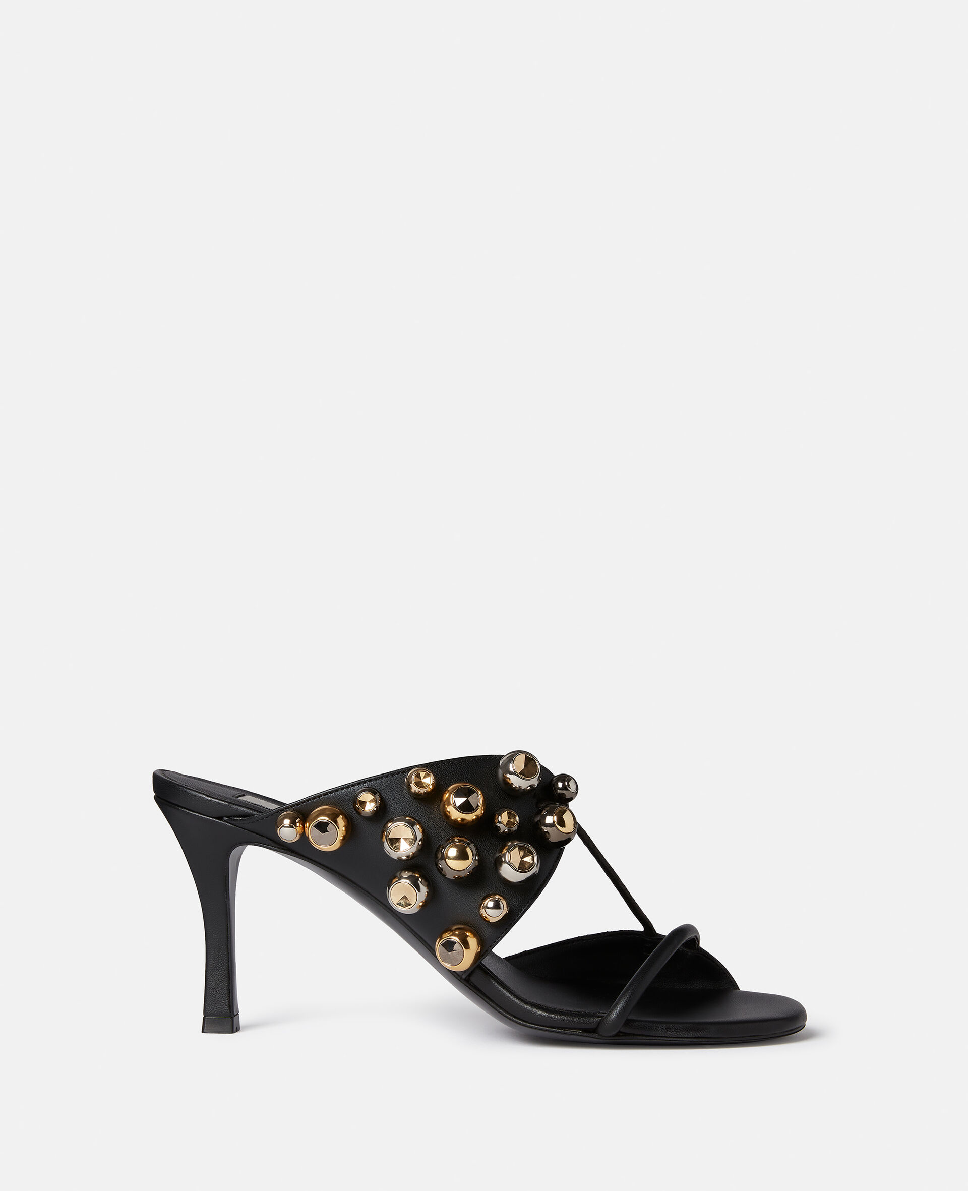 Stella 100 Lace-Up Stud Mules-Black-large image number 0