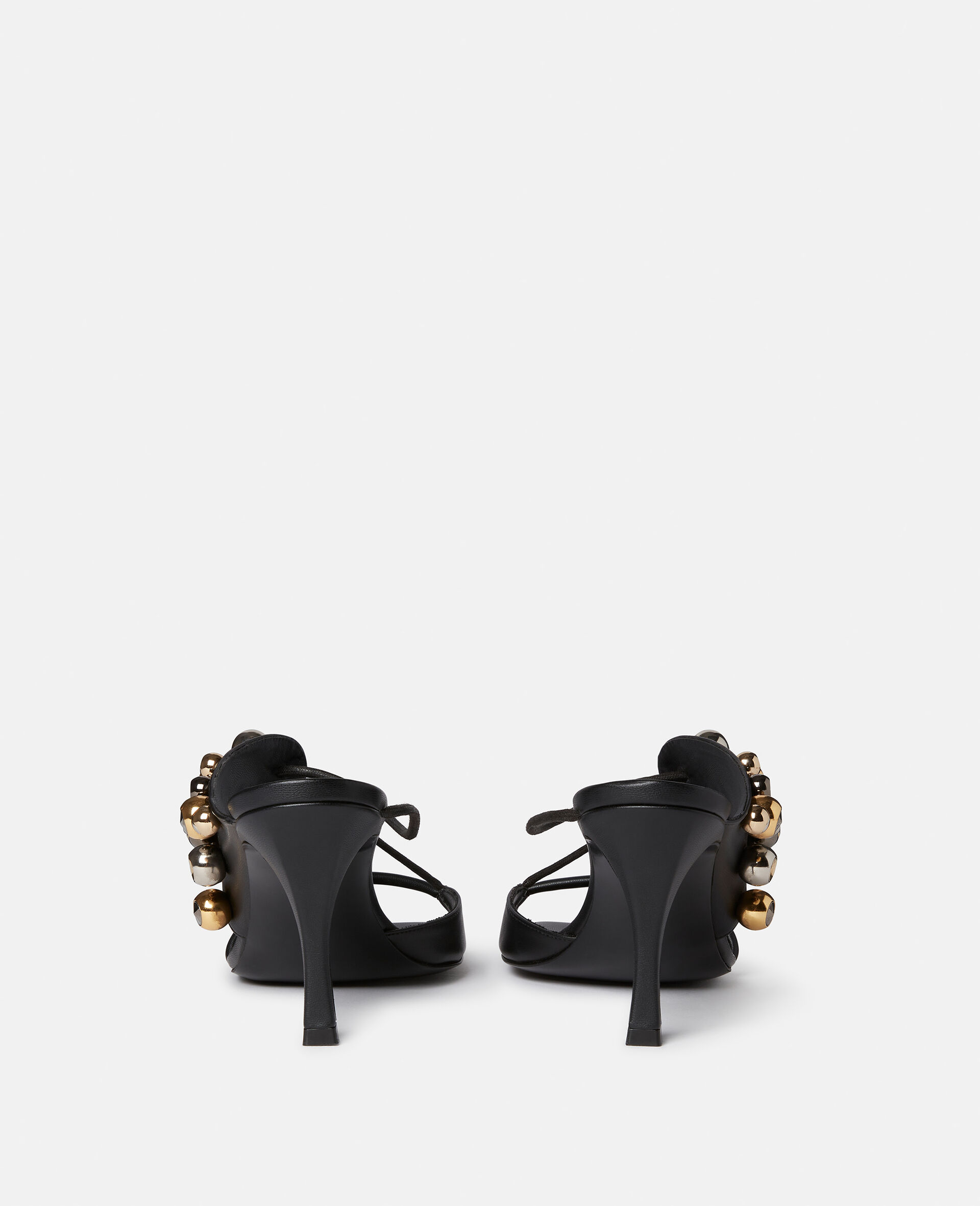 Stella 100 Lace-Up Stud Mules-Black-large image number 2