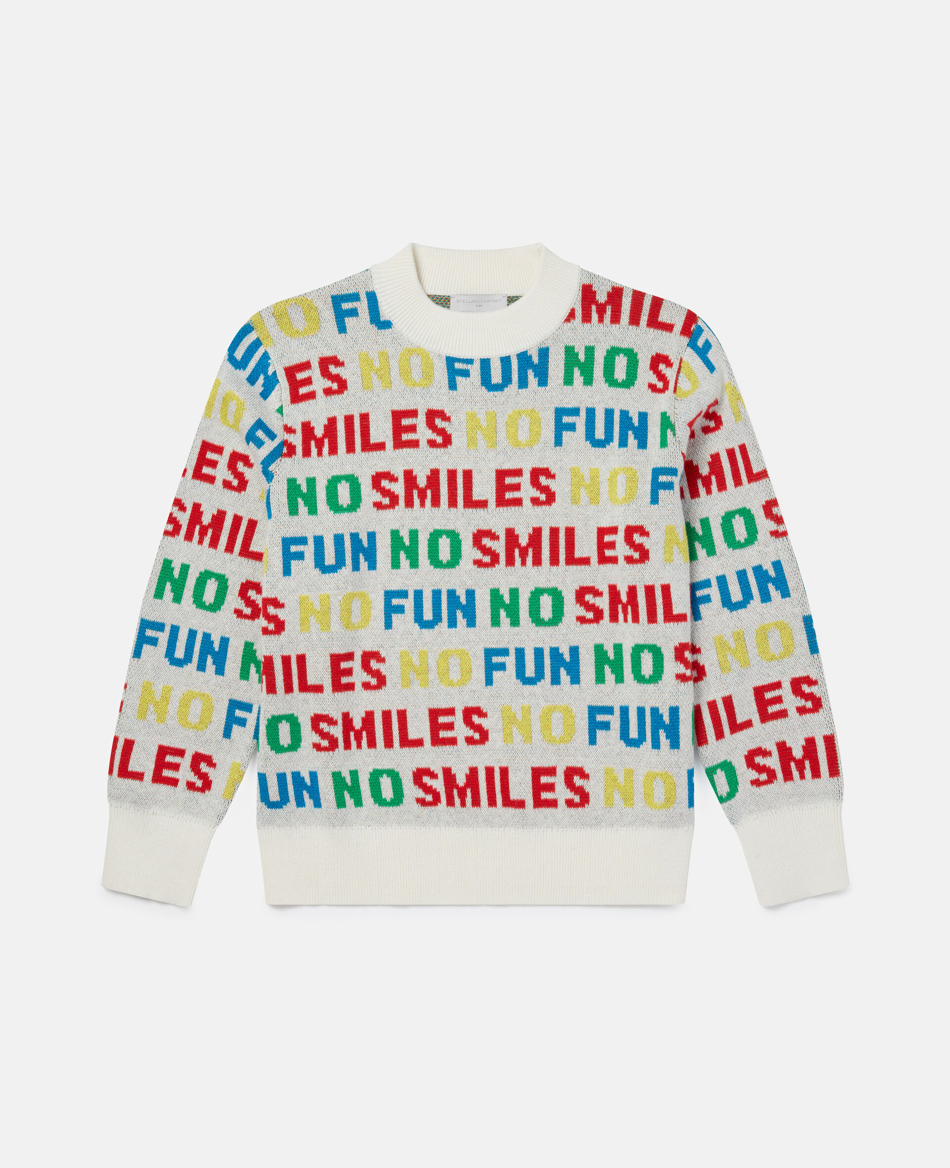No Smiles No Fun Knit Jumper-White-large image number 0