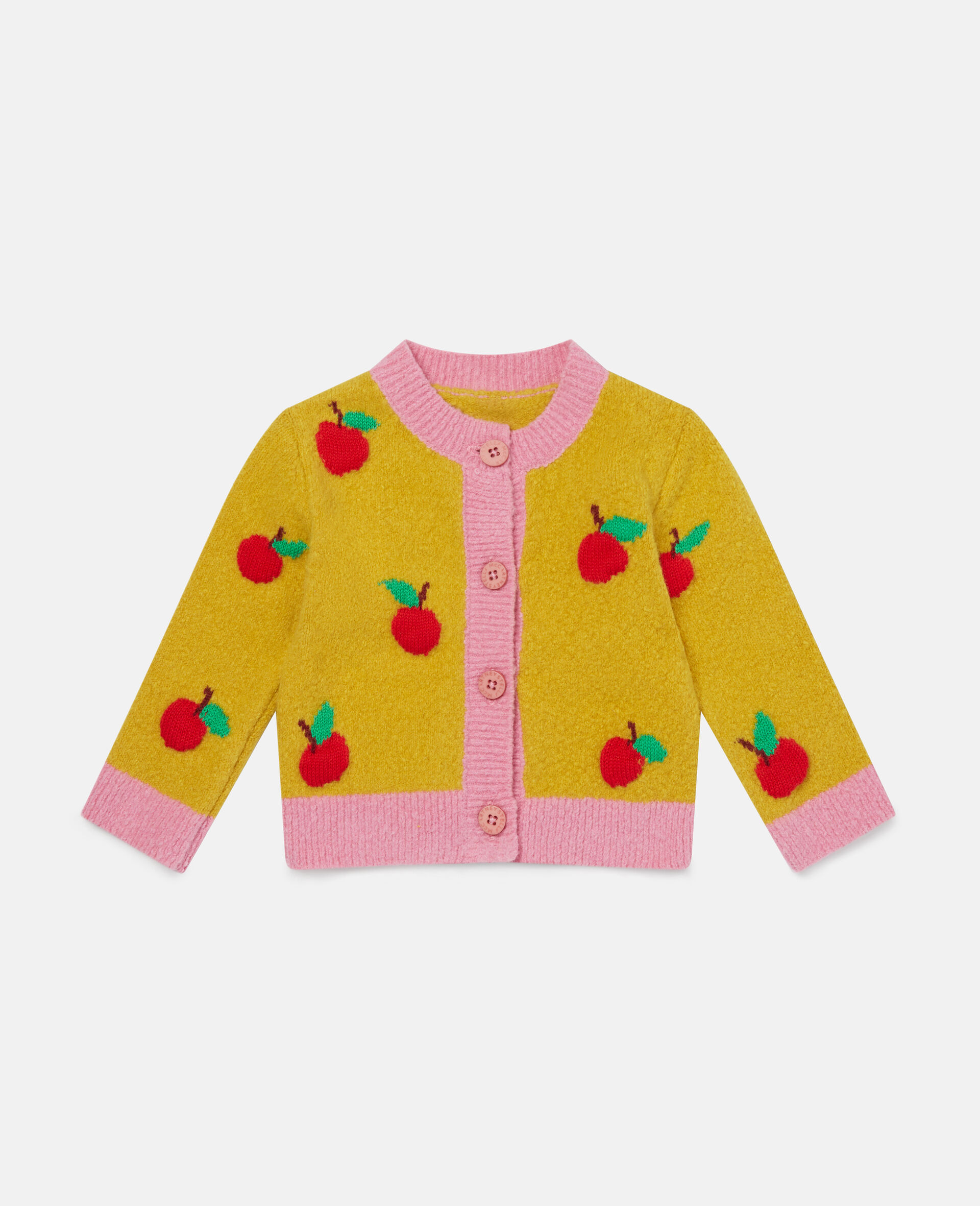 Apple Knit Cardigan-Yellow-large image number 0