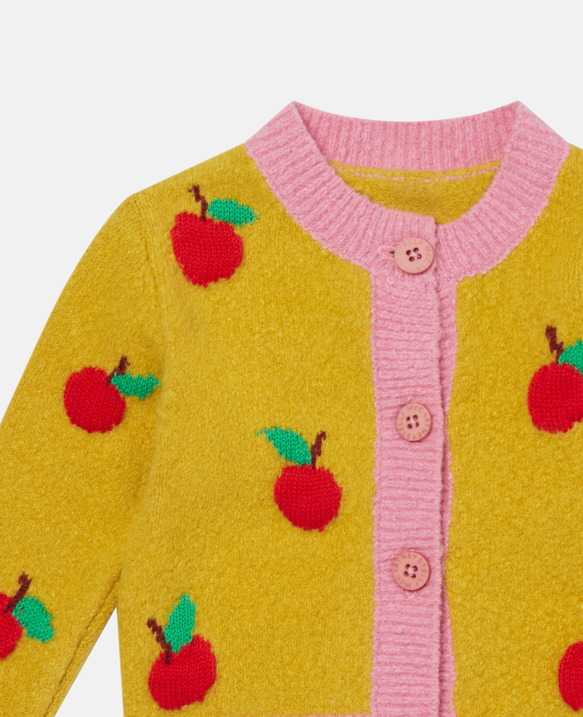 Apple Knit Cardigan-Yellow-large image number 1