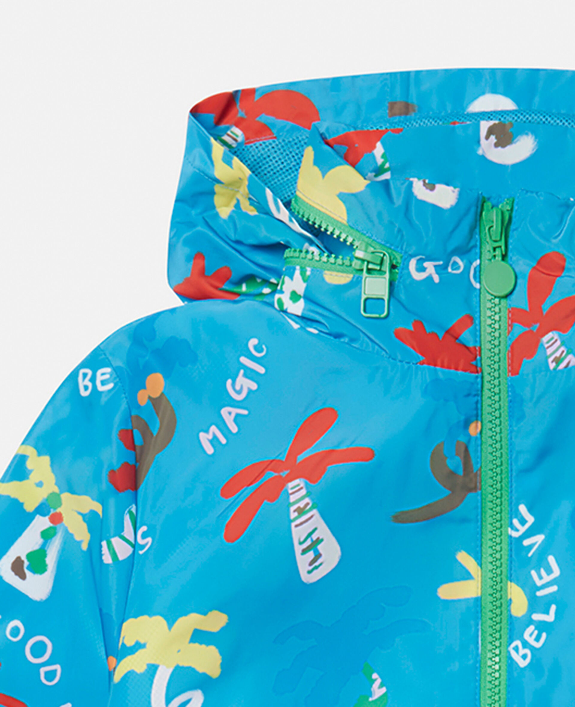 Good Vibes Palm Print Jacket-Blue-large image number 1
