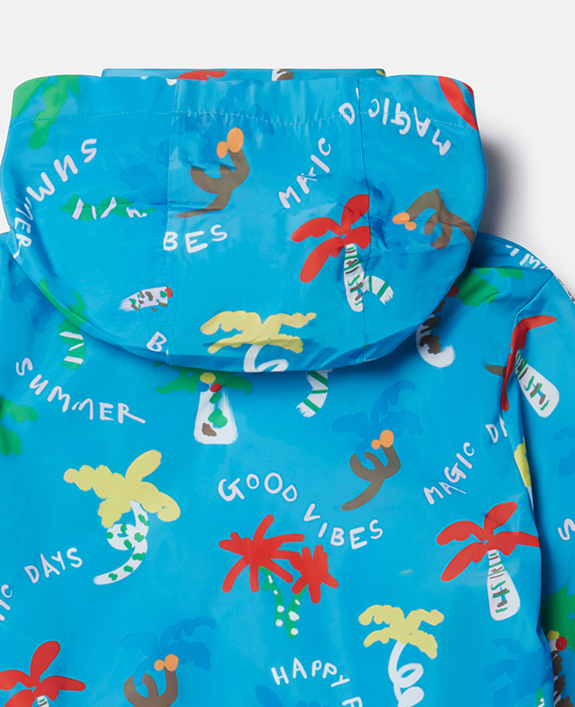 Good Vibes Palm Print Jacket-Blue-large image number 3