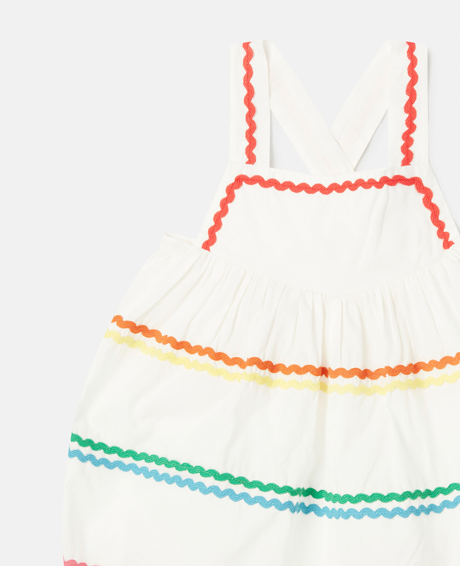 Squiggle Line Embroidery Romper-White-large image number 1