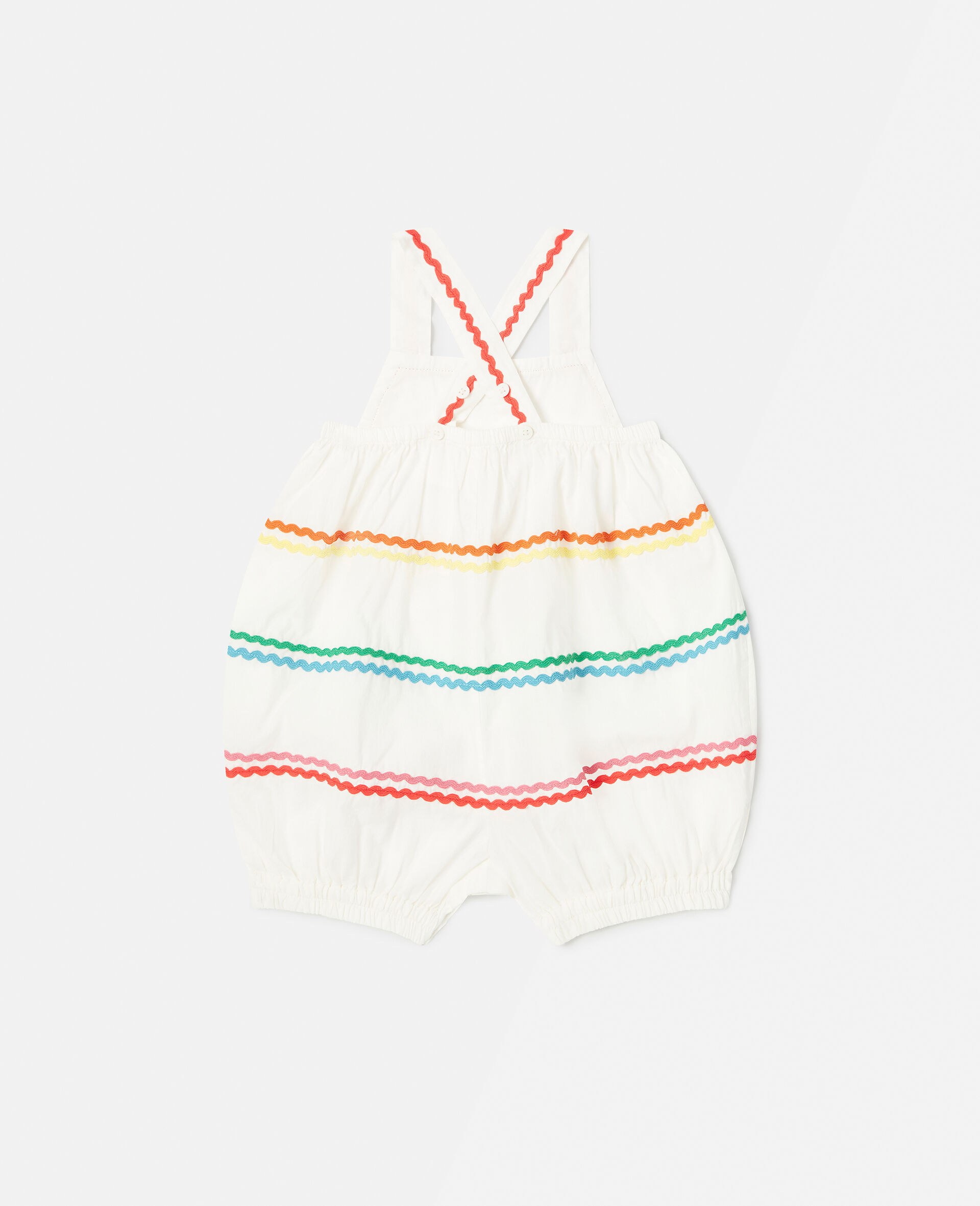 Squiggle Line Embroidery Romper-White-large image number 2