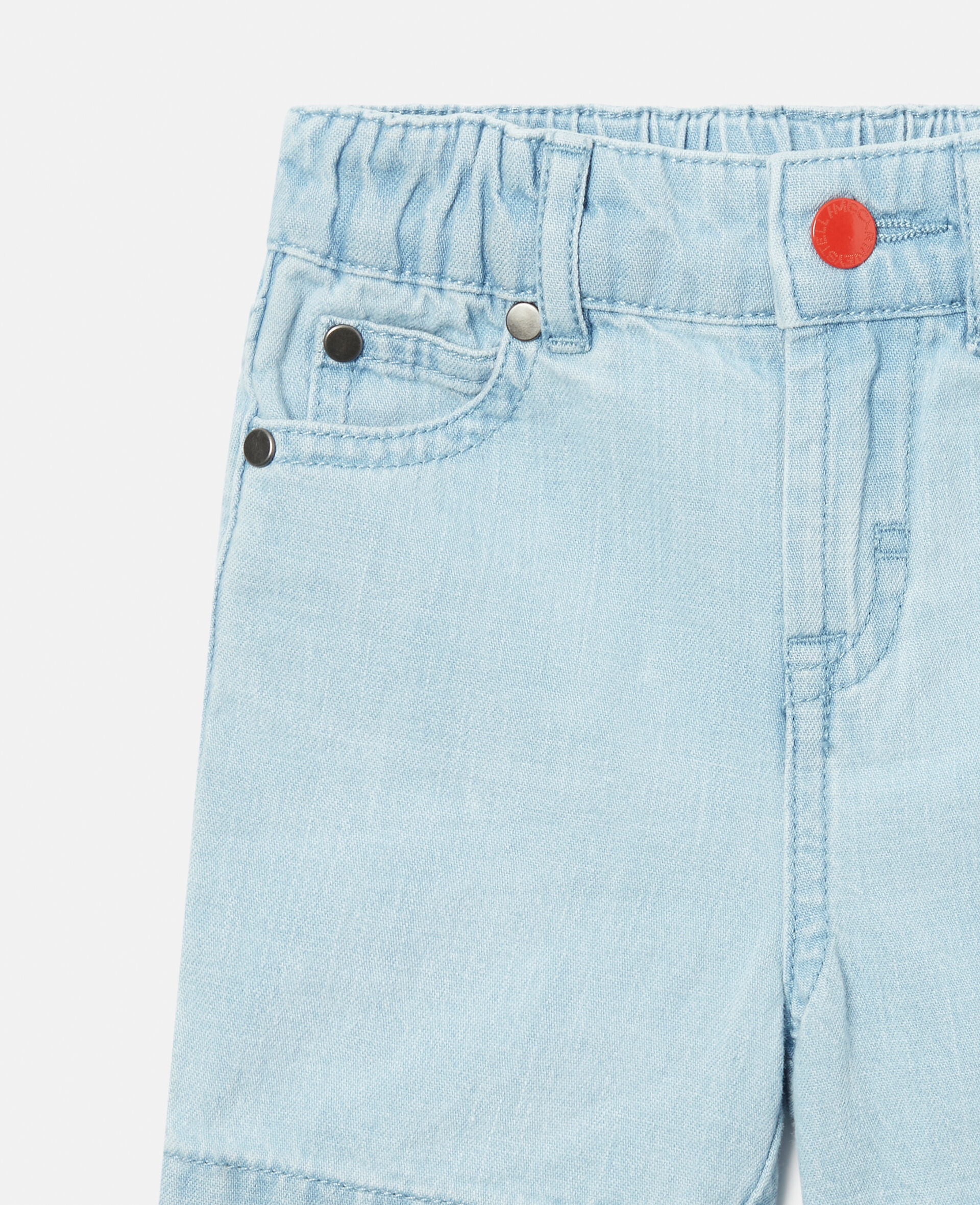 Light Wash Denim Shorts-Multicolour-large image number 1