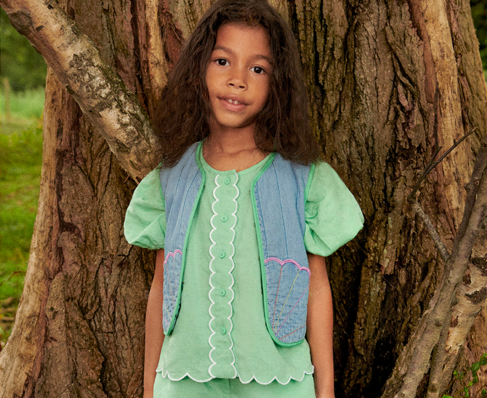 Stella McCartney Kids Seahorse cotton cardigan - AZZURRO