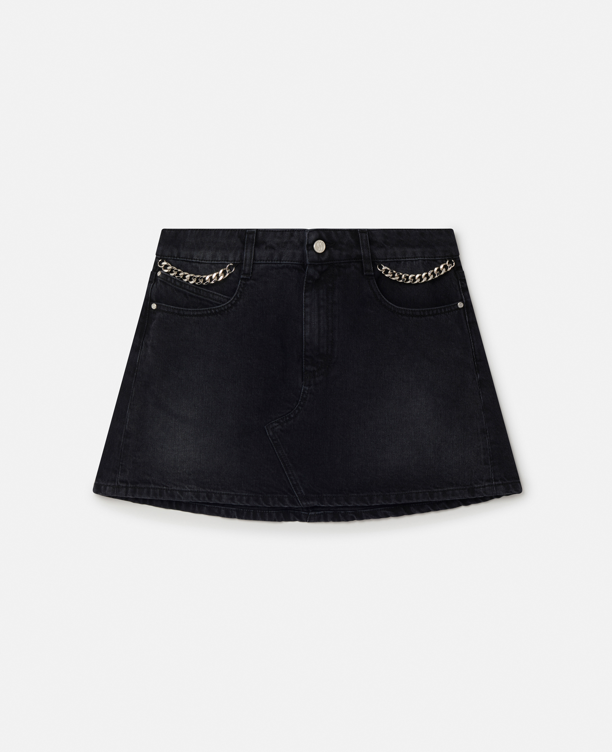 Stella Mccartney Falabella Denim Mini Skirt In Black