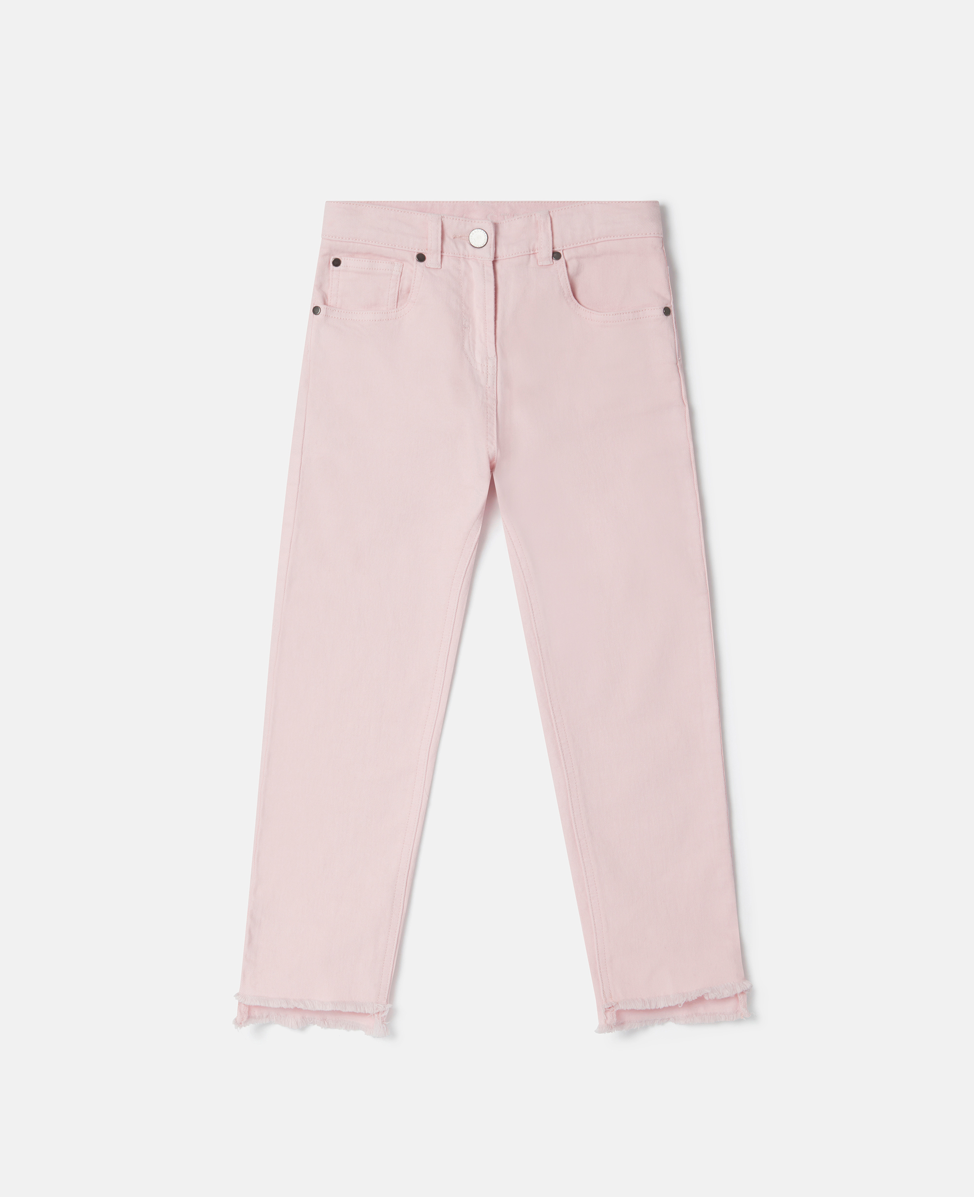 Stella Mccartney Kids' Distressed Hem Straight Leg Jeans In Multicolour