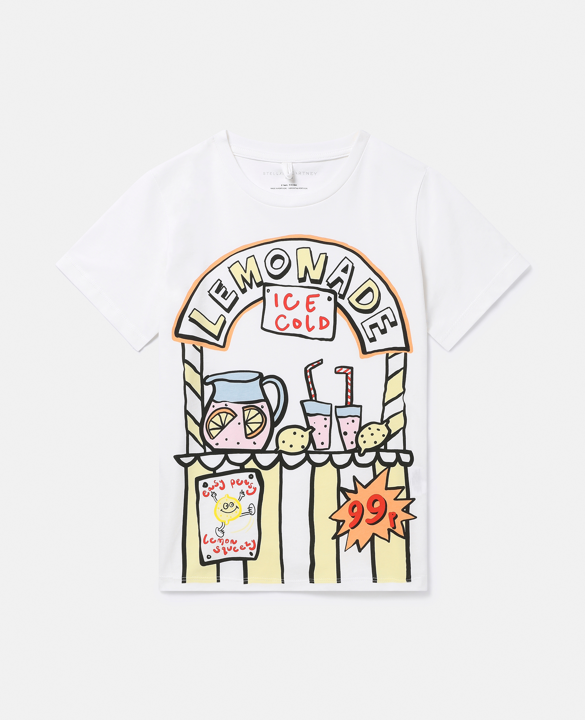 Stella Mccartney Kids' Lemonade Stand T-shirt In Ivory