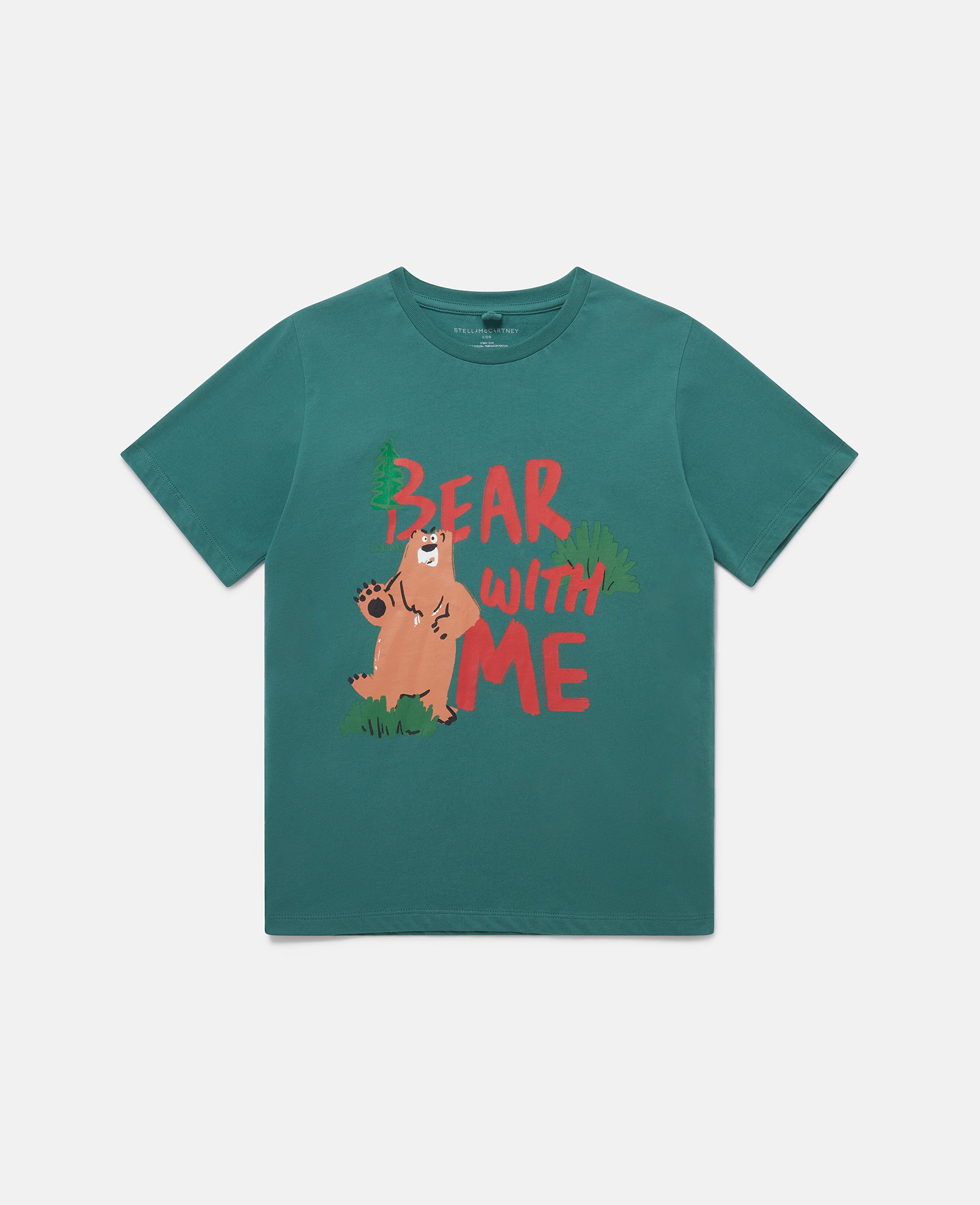 Stella Mccartney 'bear With Me' Motif T-shirt In Green
