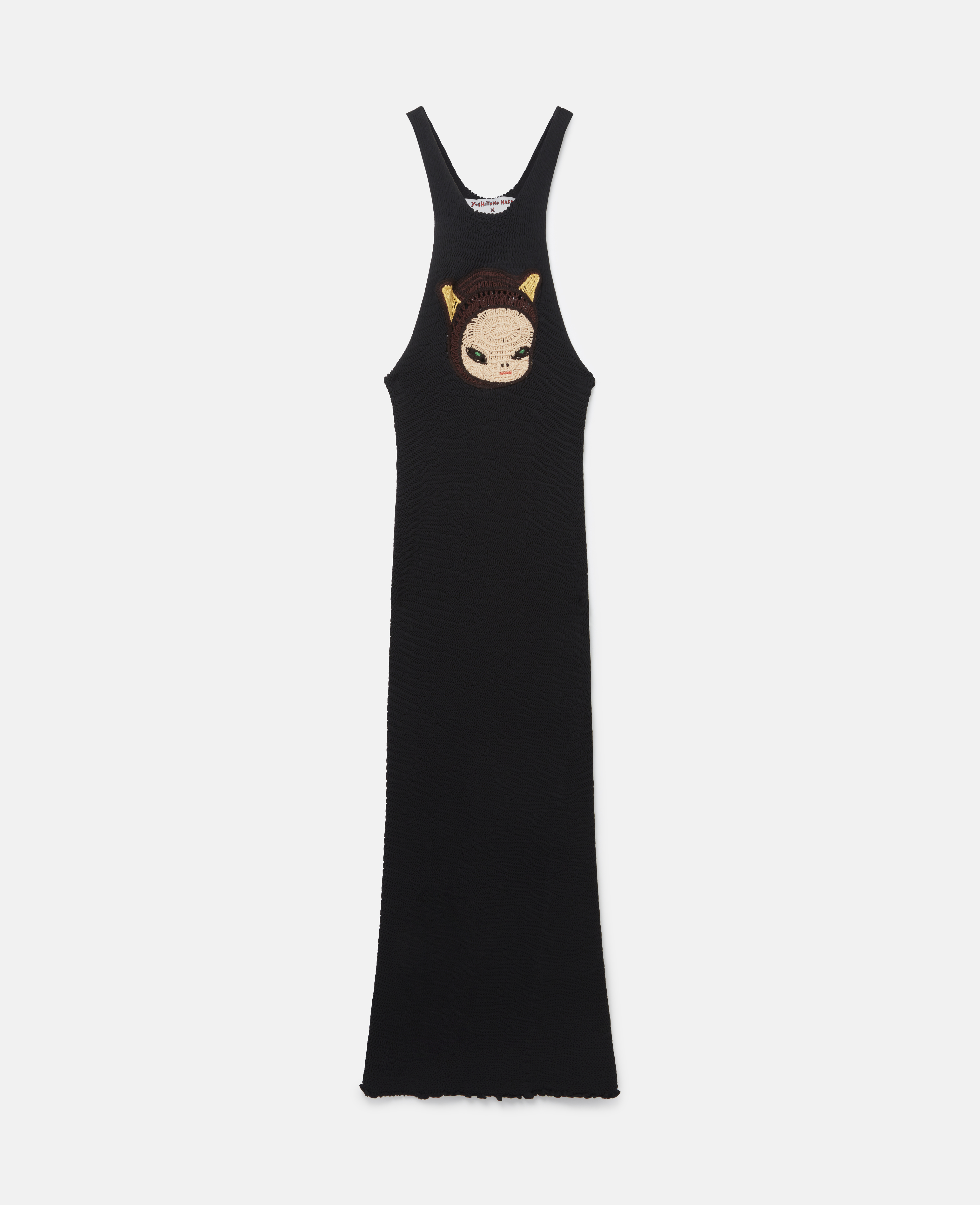 Stella Mccartney Upset Kitty Crochet Patch Racerback Midi Dress In Black |  ModeSens