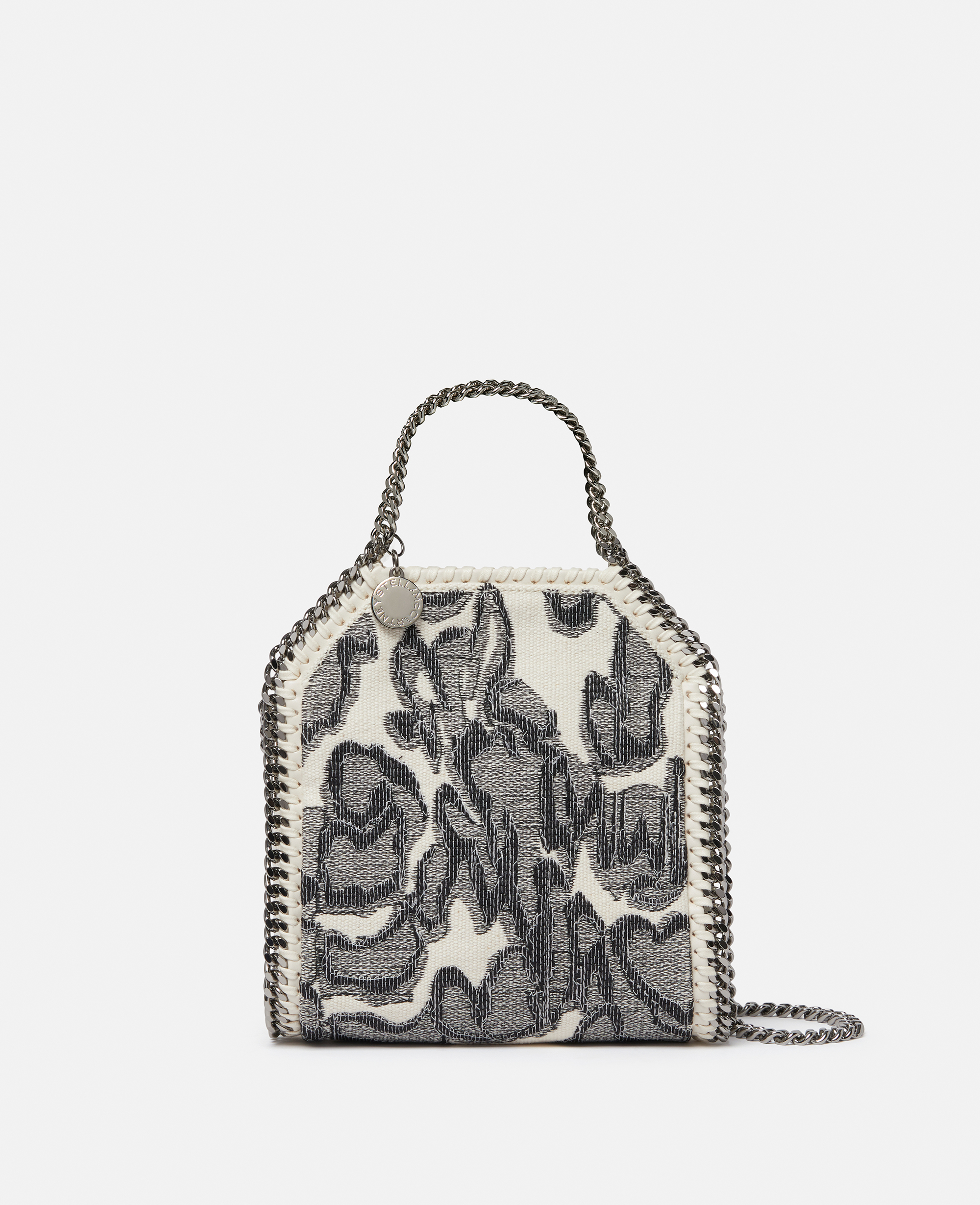 Stella McCartney – Falabella Moth Print Tiny Tote Bag, Woman, Ecru/Black