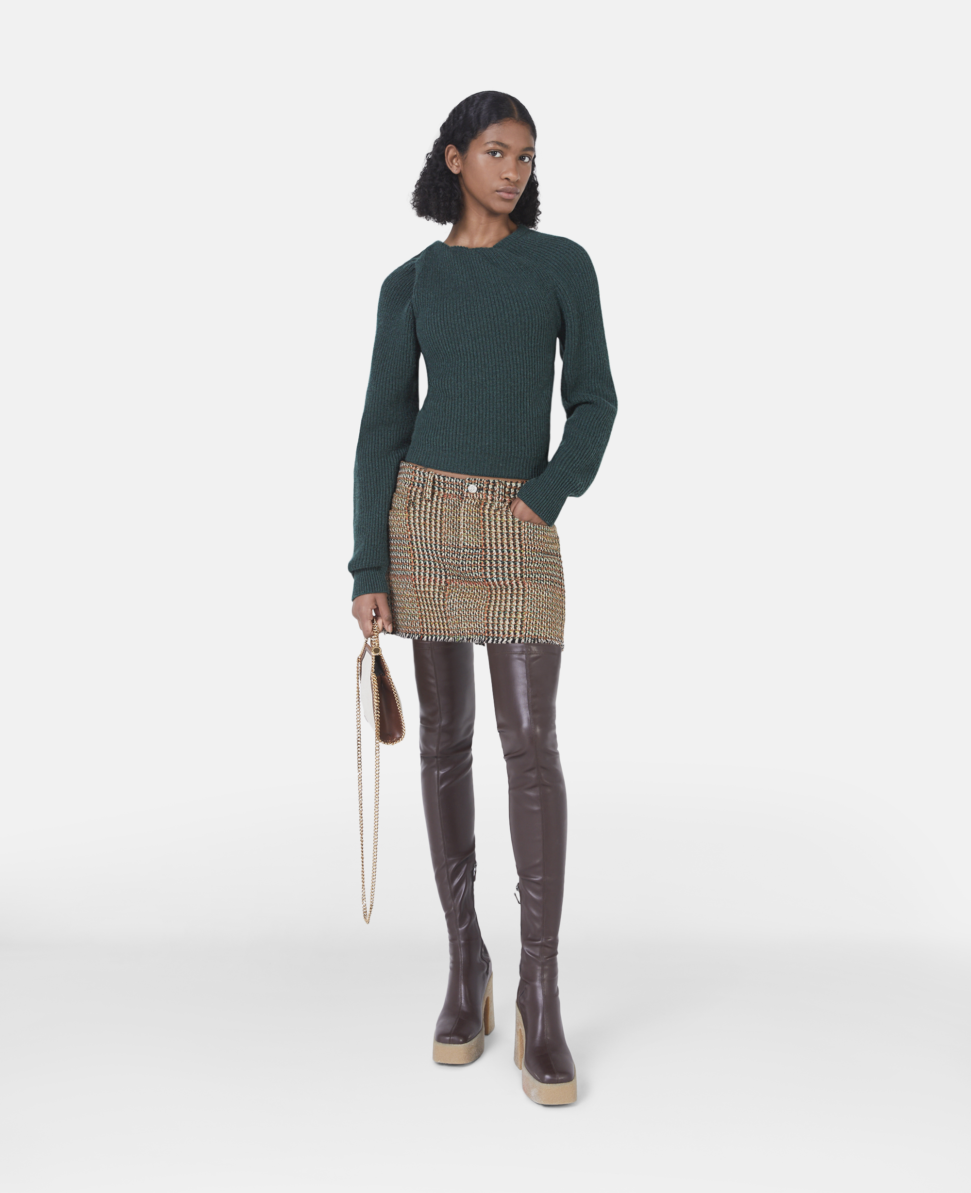 Stella Mccartney Regenerated Cashmere Shifting Knot Jumper In Forest Green