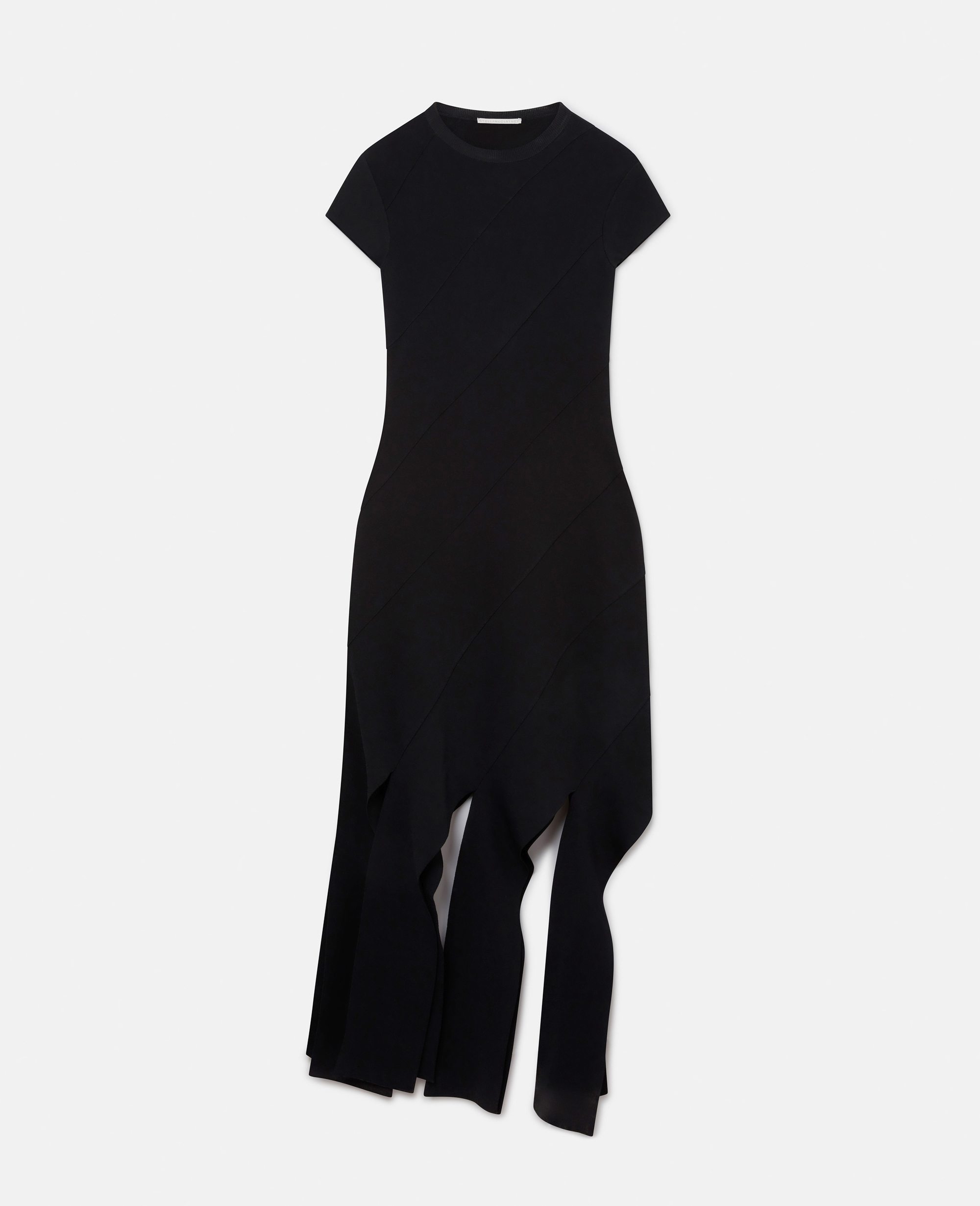 Stella Mccartney Compact Knit Midi Dress In Black