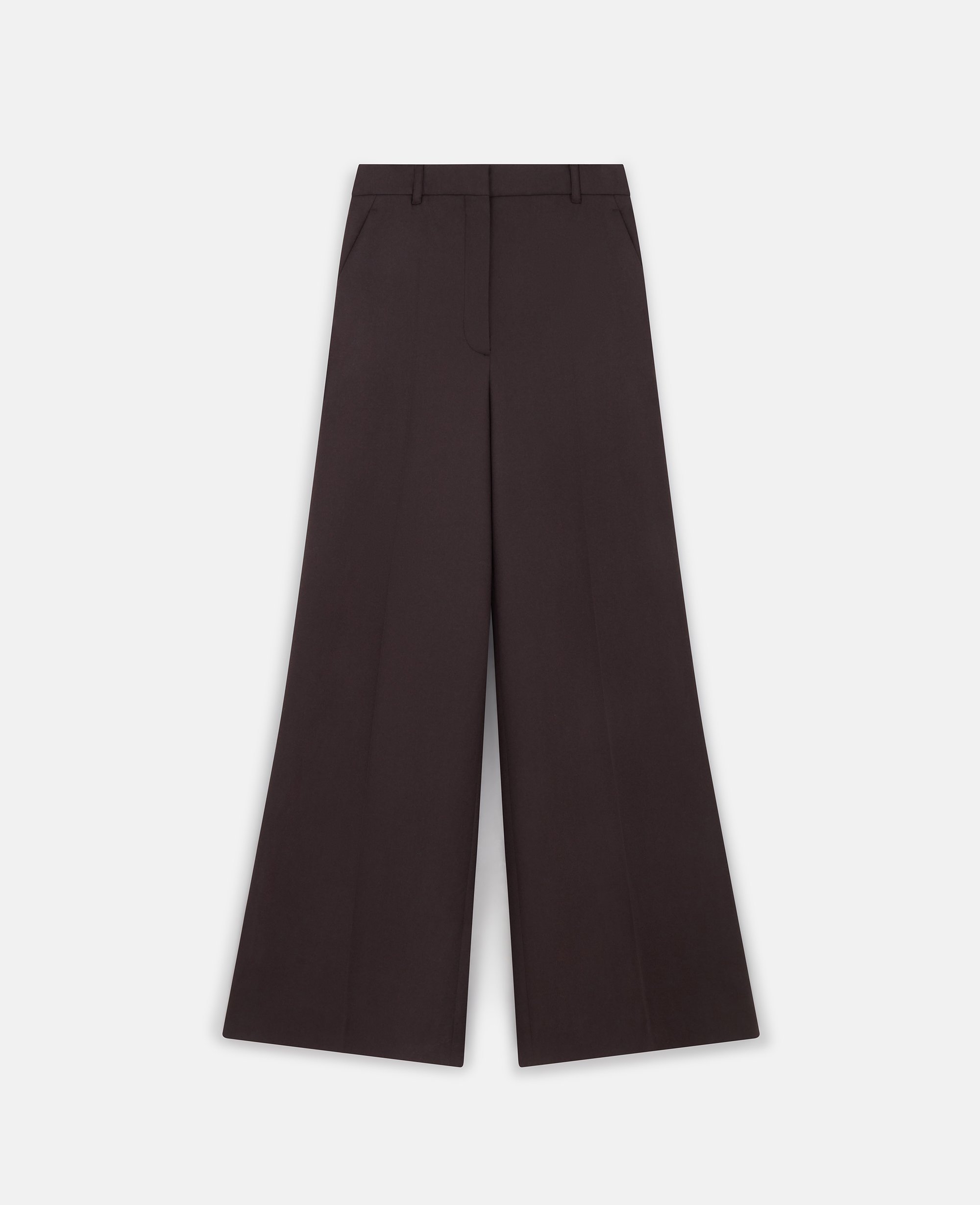 Stella McCartney – High-Rise Wide-Leg Wool Trousers, Woman, Dark chocolate brown, Size: 38