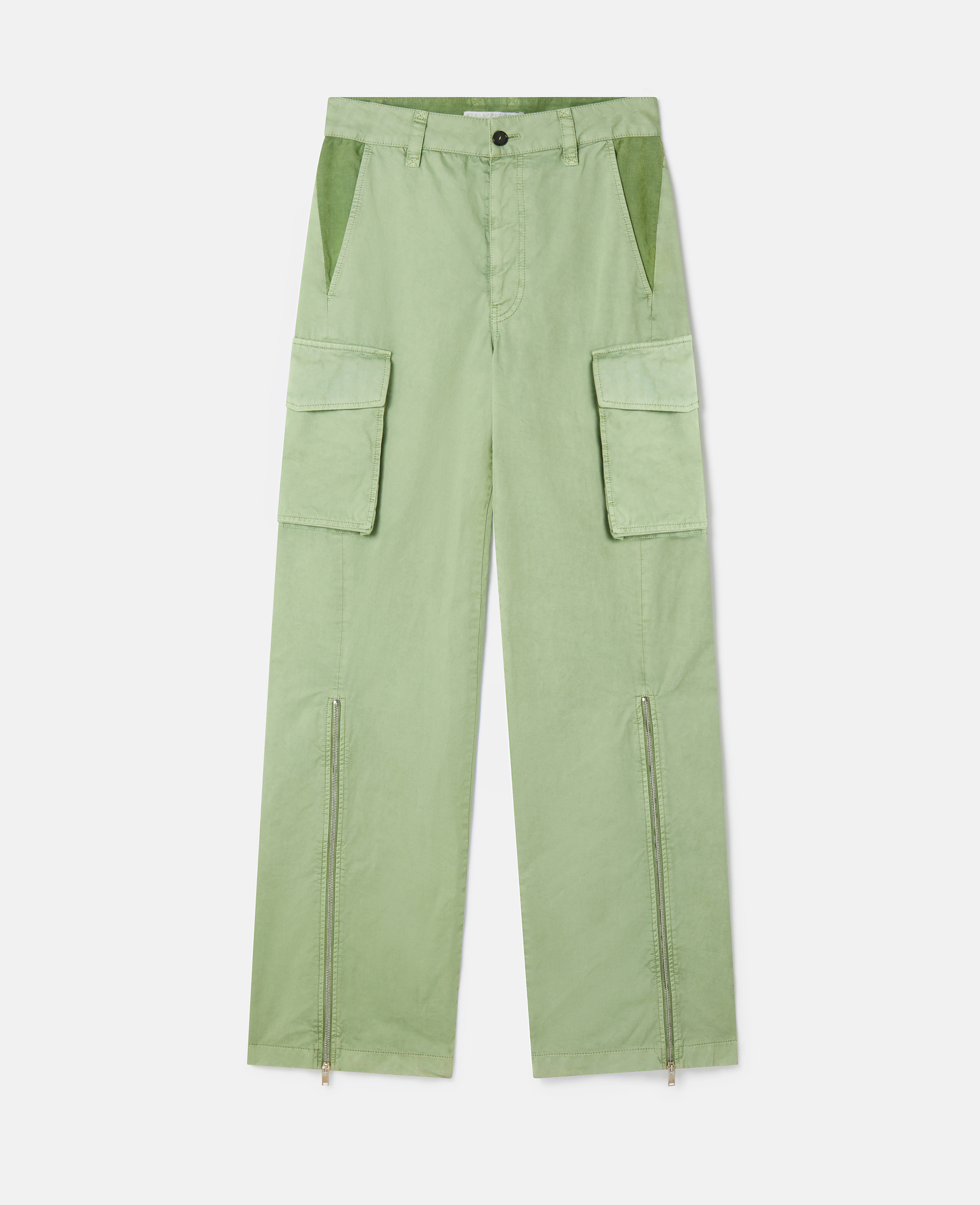 Shop Stella Mccartney Organic Cotton Cargo Trousers In Pistachio