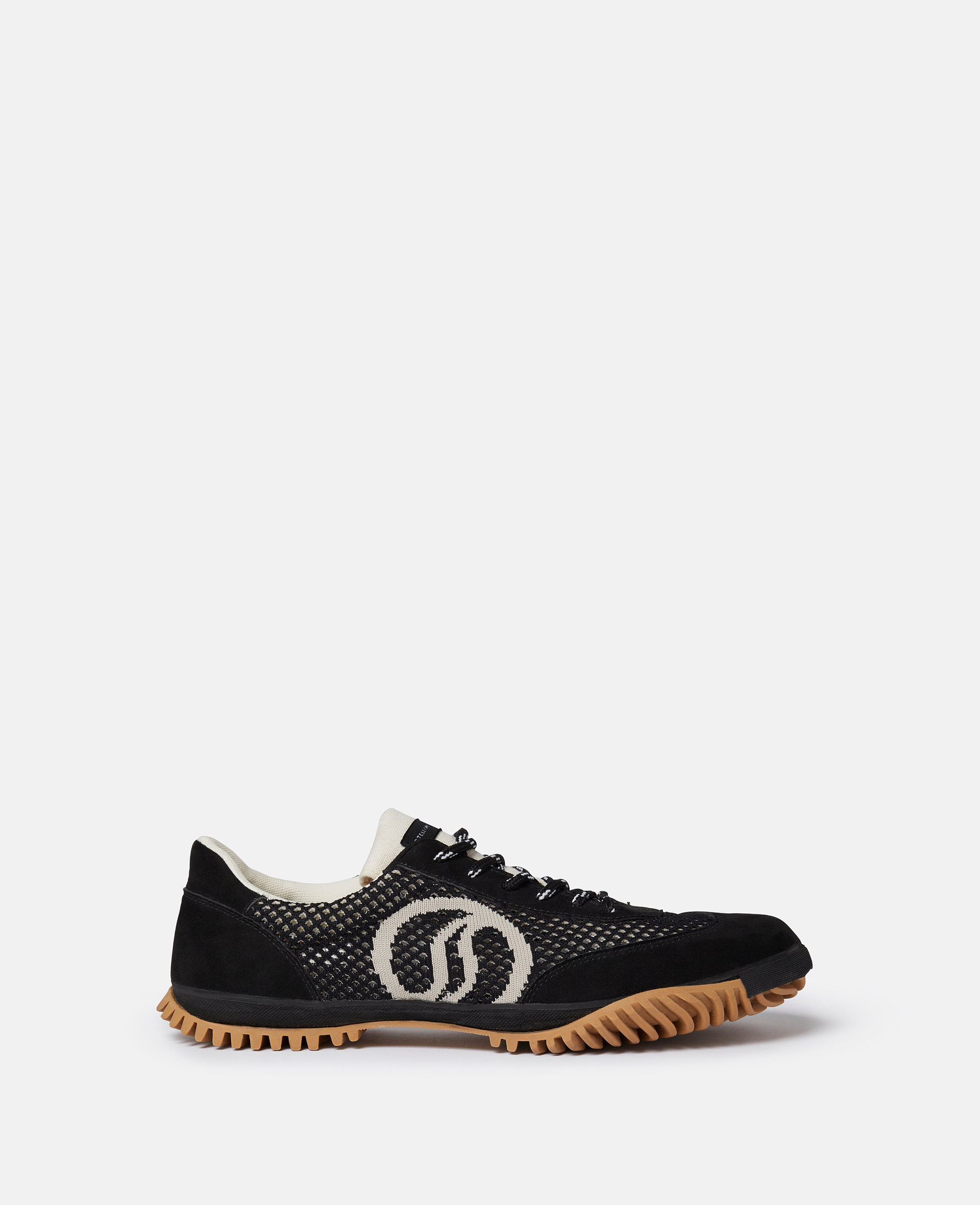 Shop Stella Mccartney S-wave Sport Mesh Panelled Sneakers In Midnight Black