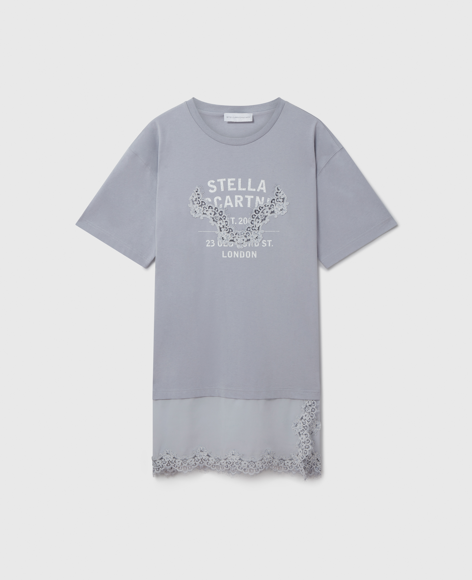 Robe t-shirt graphique avec empiècement en dentelle, , , Taille: XS - Stella McCartney - Modalova